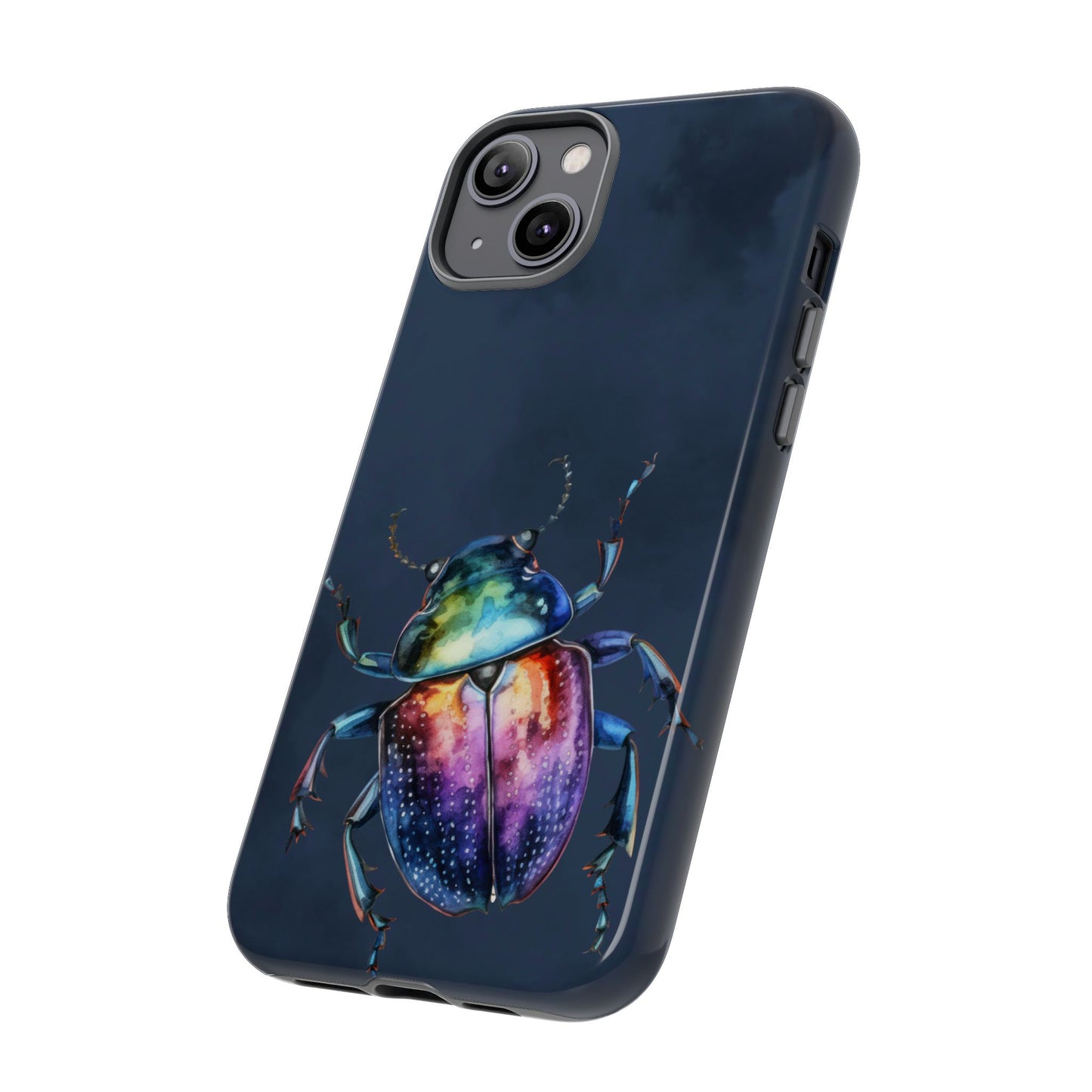 Iridescent Beetle Tough Phone Case - Insect Art Design, Nature-Inspired Pattern, Compatible with iPhone, Galaxy, and Google Phones