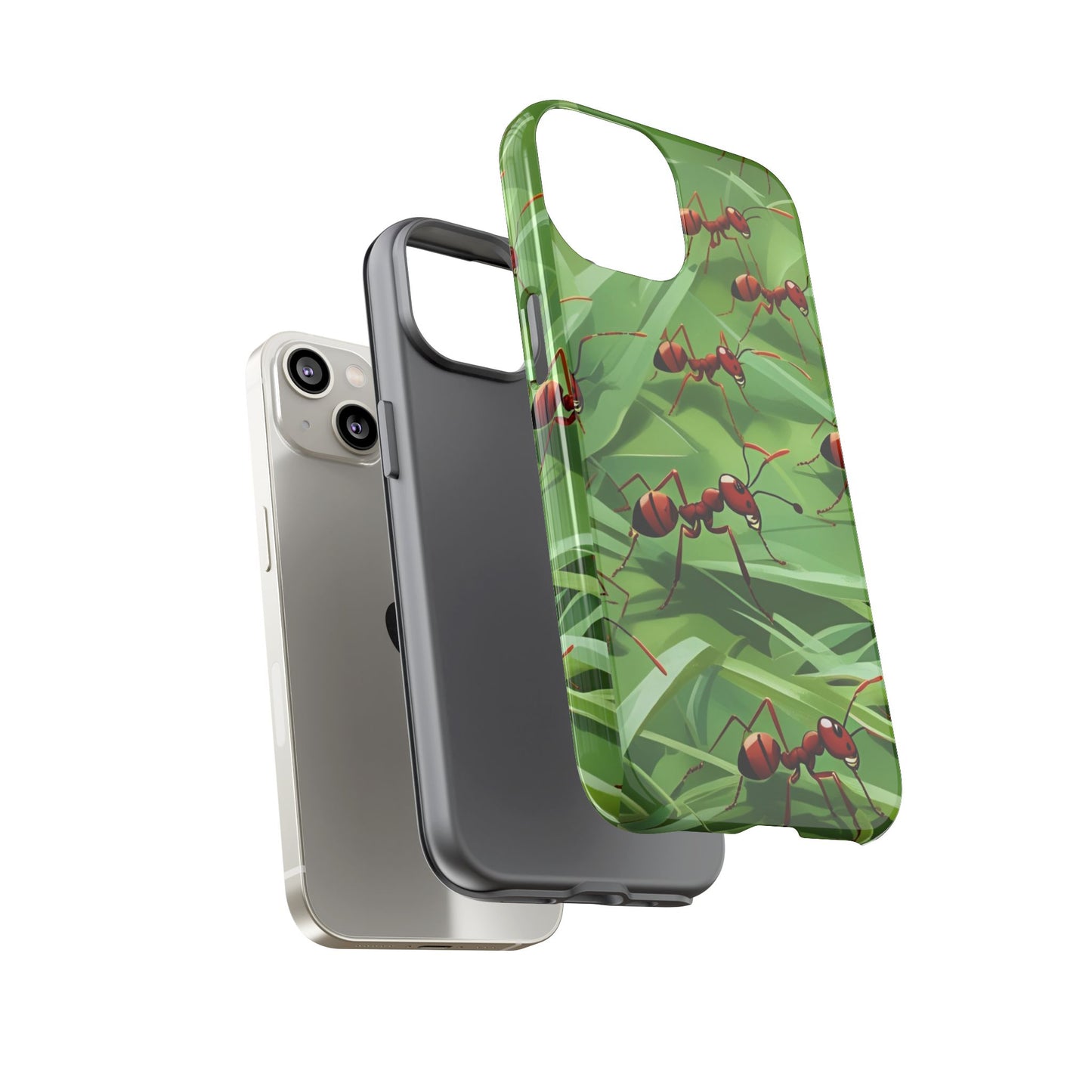 Marching Ant Pattern Tough Phone Case - Realistic Insect Art, Minimalist Nature Aesthetic, Compatible with iPhone, Galaxy, and Google Phones