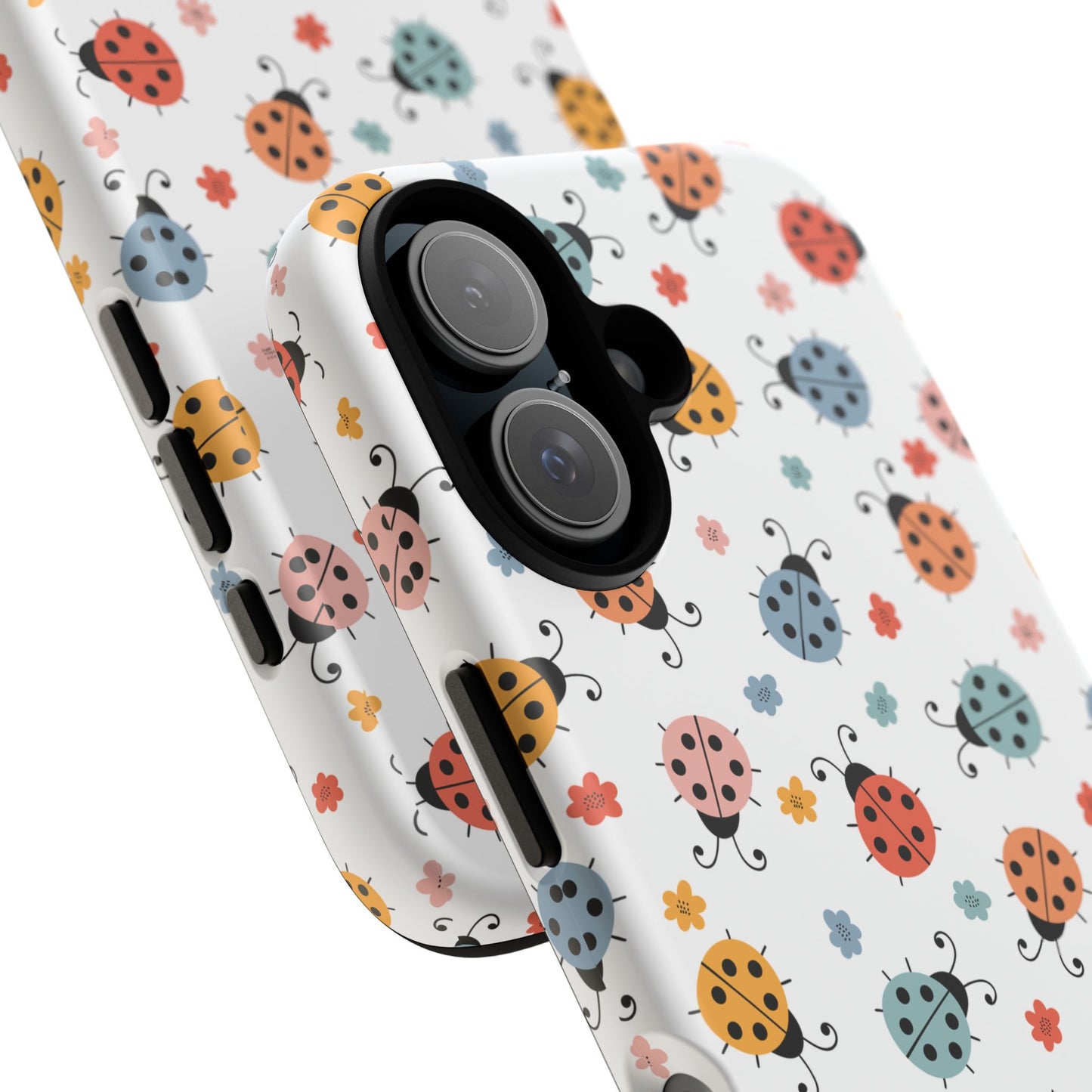 Ladybug Tough Phone Case - Cute Insect Aesthetic, Nature-Inspired Pattern Art, Compatible with iPhone, Galaxy, and Google Phones