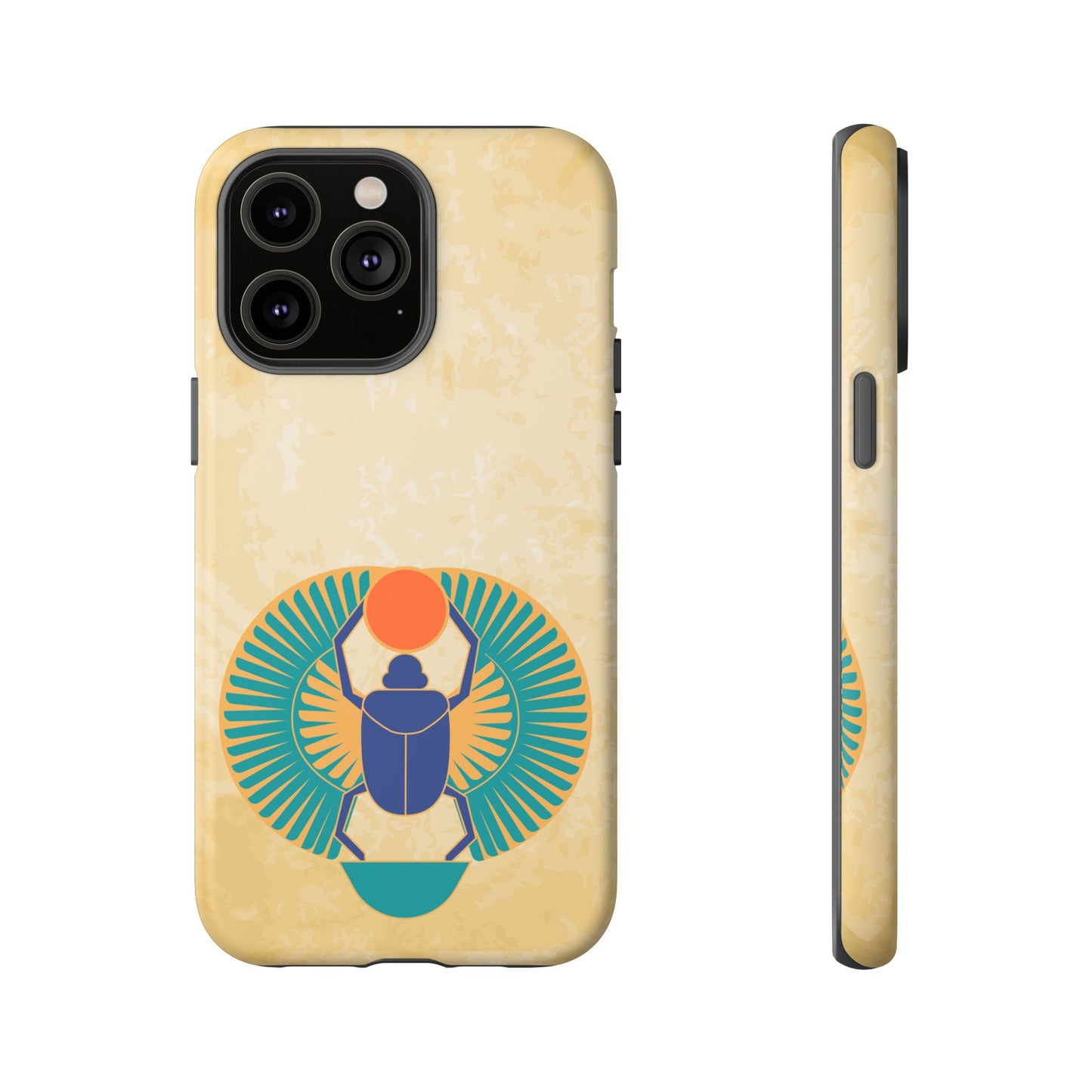 Ancient Egyptian Scarab Beetle Tough Phone Case - Symbol of Rebirth Design, Mythological Art, Compatible with iPhone, Galaxy, and Google