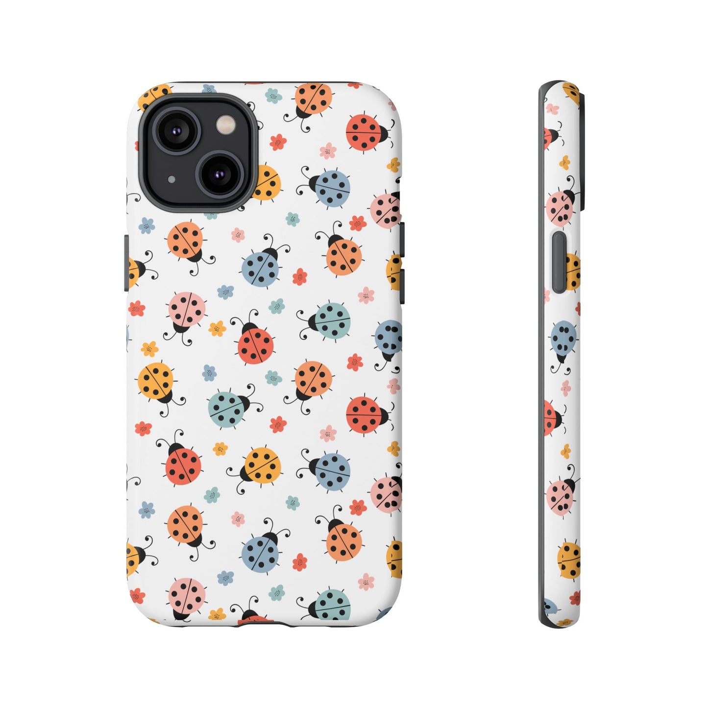 Ladybug Tough Phone Case - Cute Insect Aesthetic, Nature-Inspired Pattern Art, Compatible with iPhone, Galaxy, and Google Phones