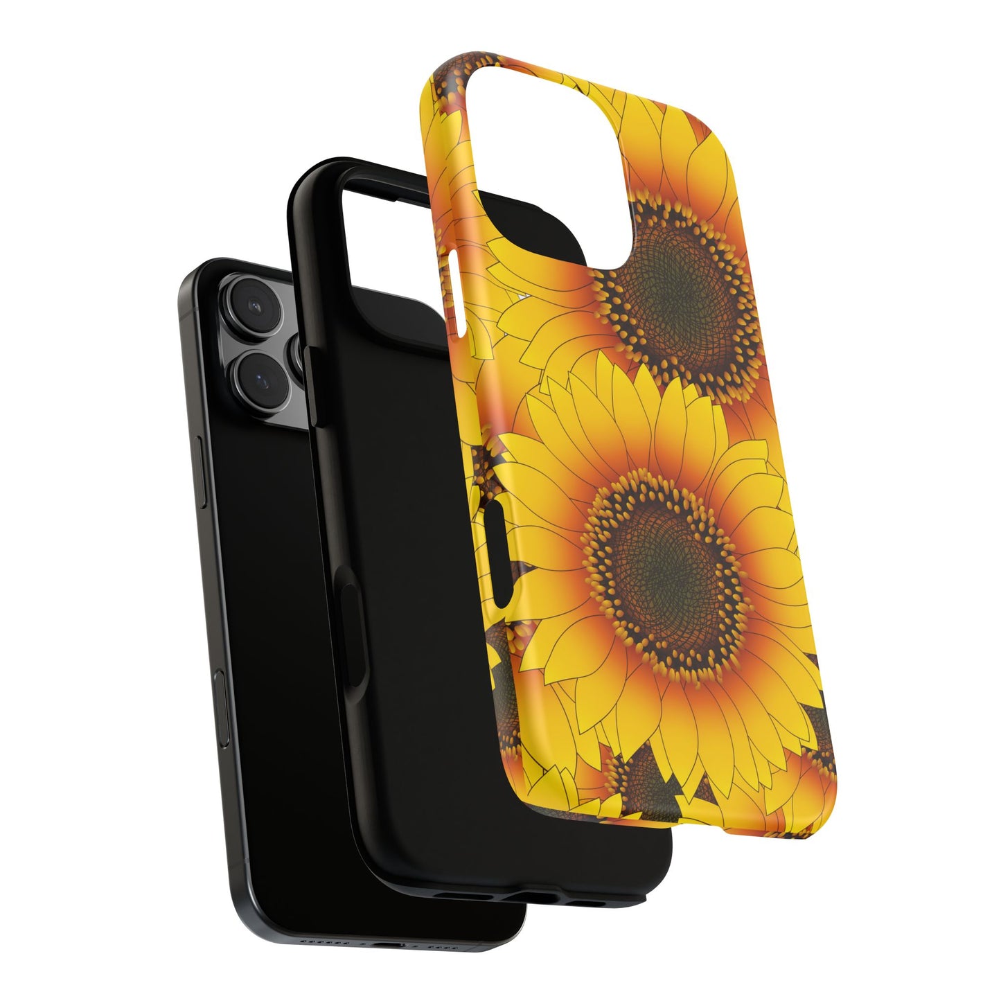 Sunflower Aesthetic Tough Phone Case - Bright Floral Art, Bold Yellow Sunflower Design, Compatible with iPhone, Galaxy, and Google Phones