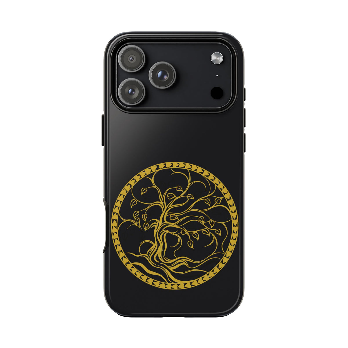 Tree of Life Tough Phone Case Celtic Medallion Gold Black iPhone 17 16 15 14 13 Galaxy Google