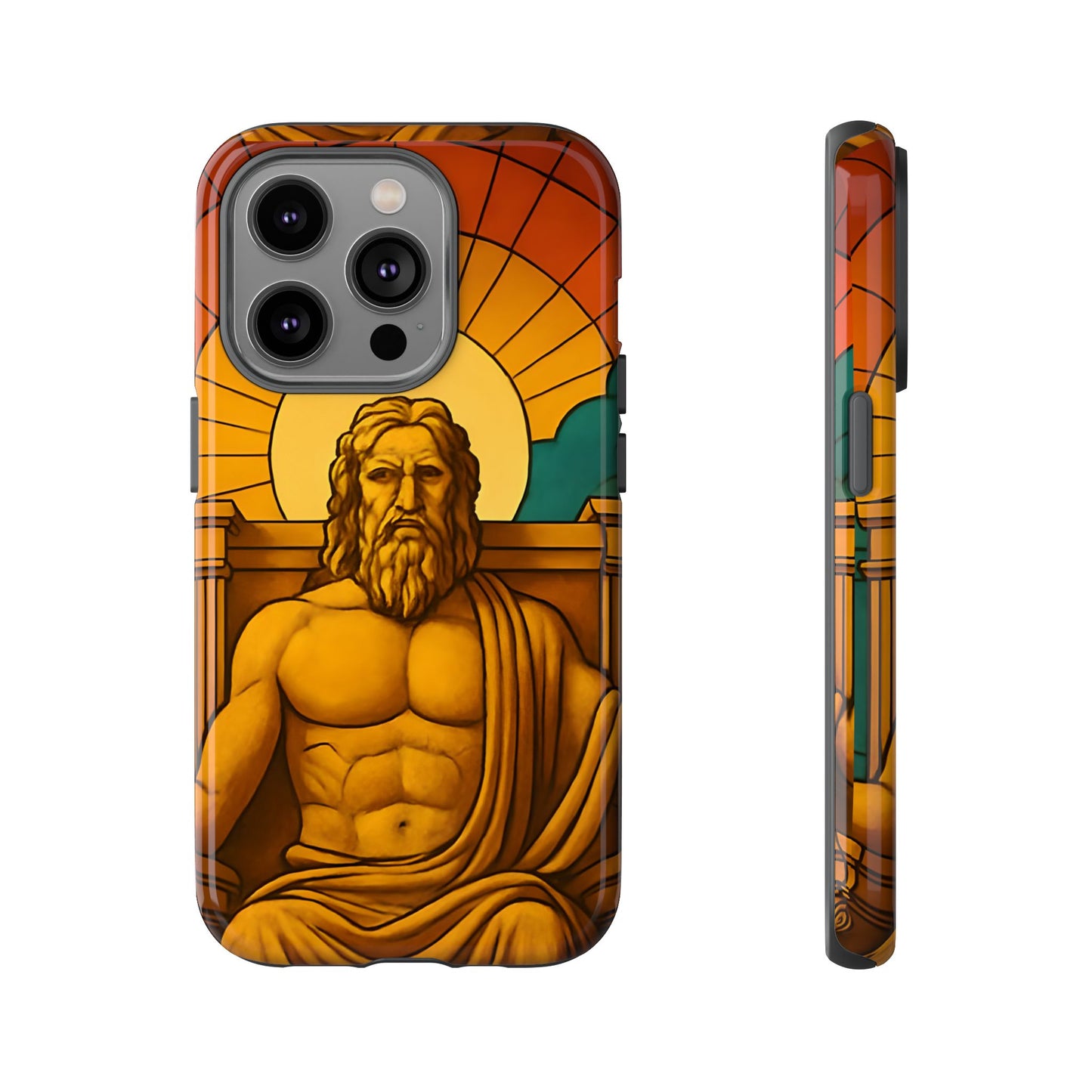 Olympia Zeus Statue Tough Phone Case - Classic Greek Art Design, Historic World Wonder Aesthetic, Compatible with iPhone, Galaxy, and Google