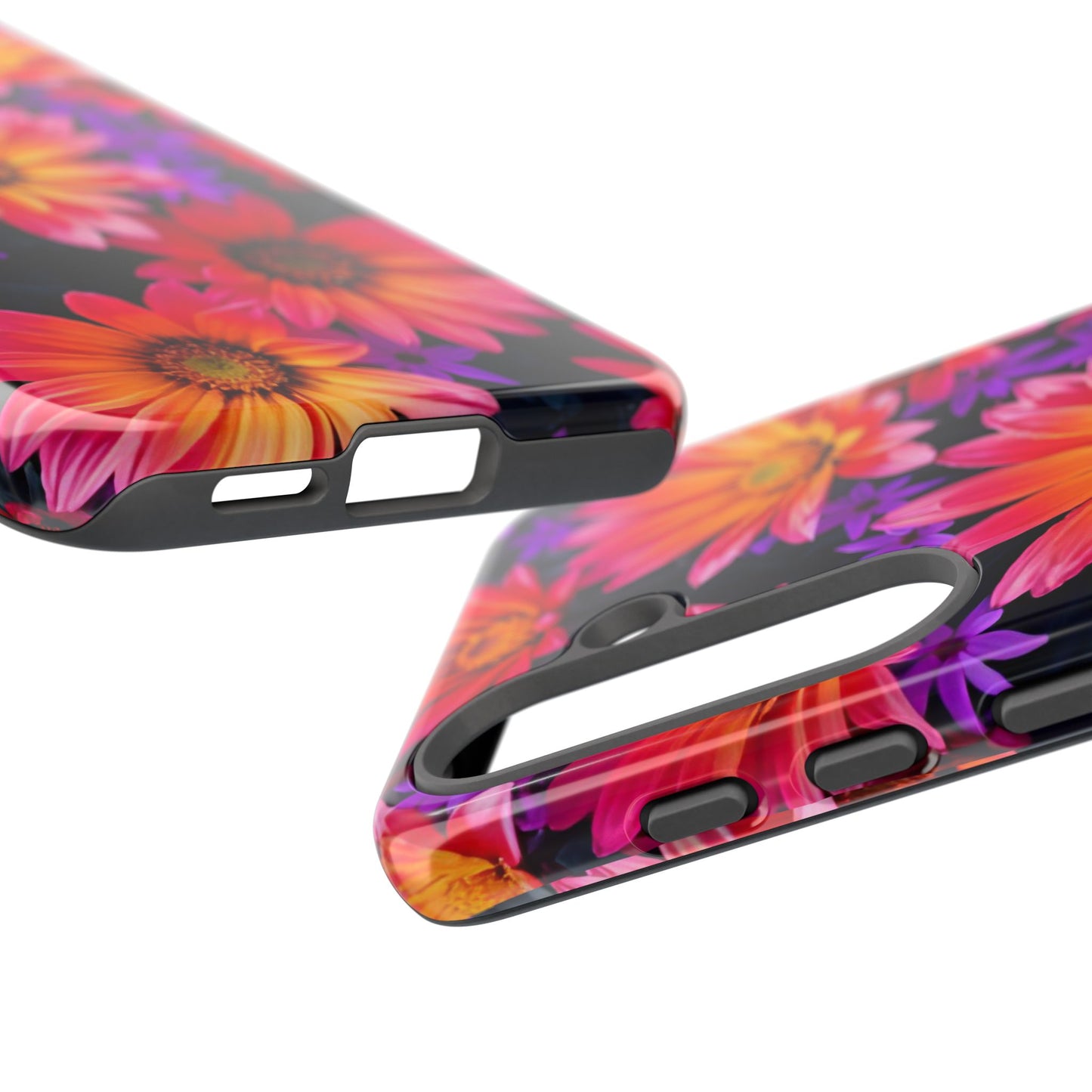 Bold Garden Flower Tough Phone Case - Colorful Floral Print, Bright Botanical Aesthetic, Compatible with iPhone, Galaxy, and Google Phones