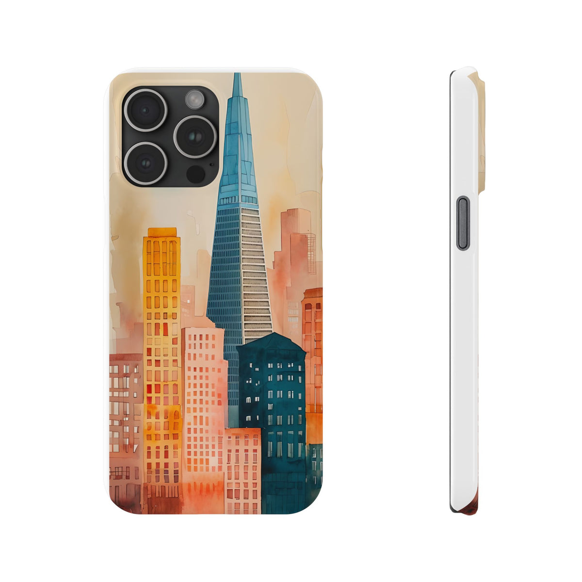 San Francisco Cityscape Slim Phone Case - Tropical Skyline Aesthetic, Sunset Urban Art, Compatible with iPhone 17, 16 and Other iPhones