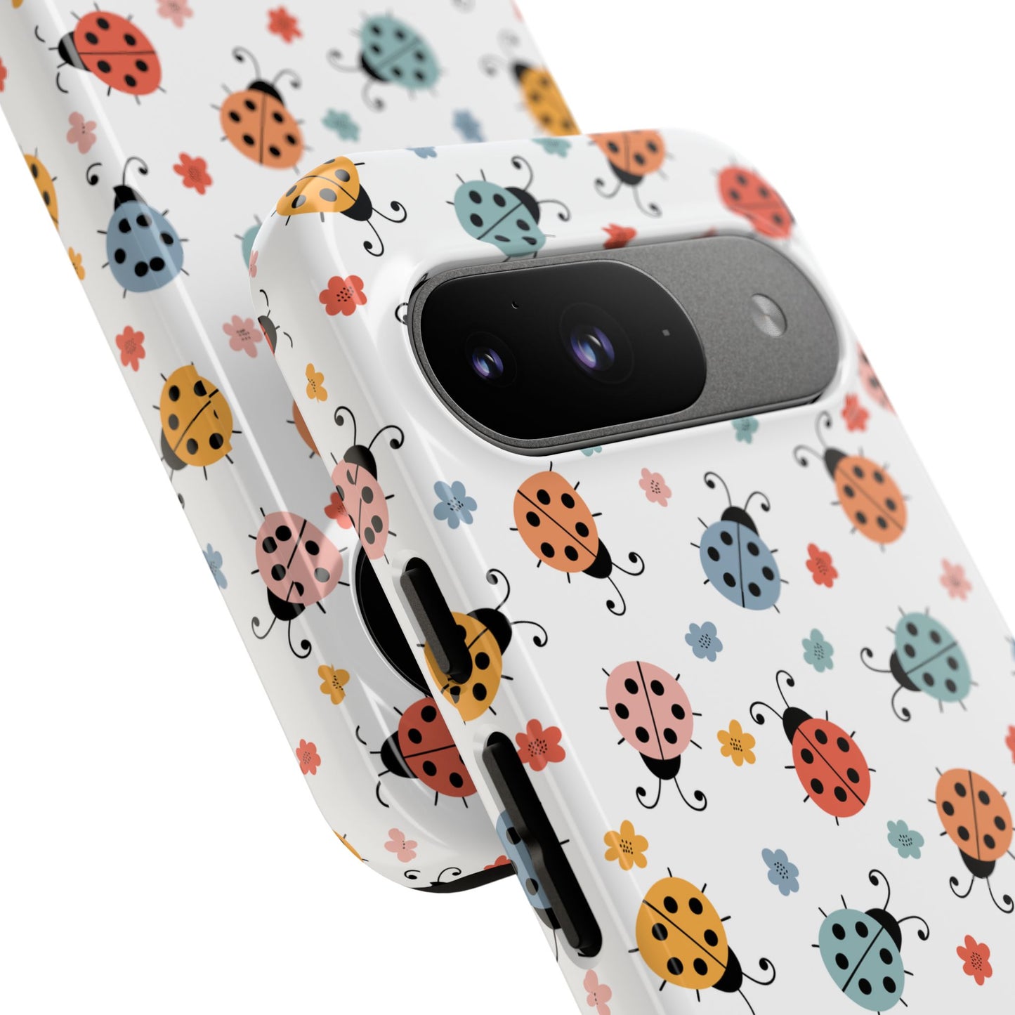 Ladybug Tough Phone Case - Cute Insect Aesthetic, Nature-Inspired Pattern Art, Compatible with iPhone, Galaxy, and Google Phones