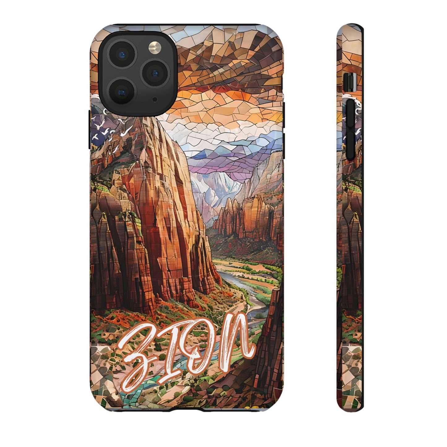 Zion National Park Utah Phone Case, Mosaic Phone Case, Mountain Nature Art, National Park Gift Scenic Canyons Cover Landscape Aesthetic Case