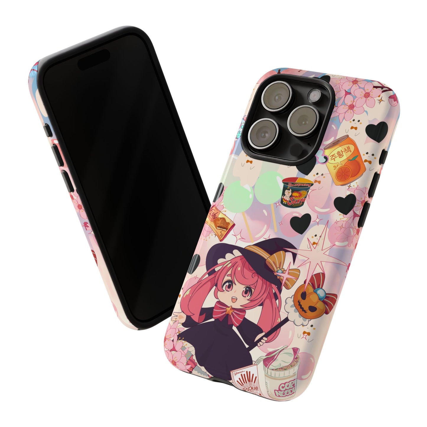 Anime Halloween Phone Case, Kawaii Witch Phone Cover, Cute Spooky Ghost iPhone, Galaxy,  Pixel Case, Pastel Coquette Fall Gift