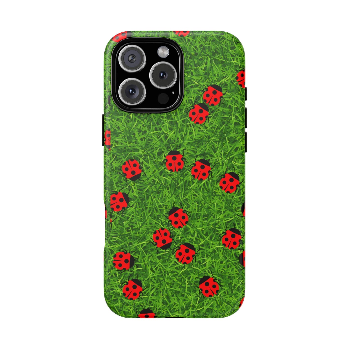 Ladybug Tough Phone Case - Cute Insect Aesthetic, Nature Pattern Art Design, Compatible with iPhone, Galaxy, and Google Phones