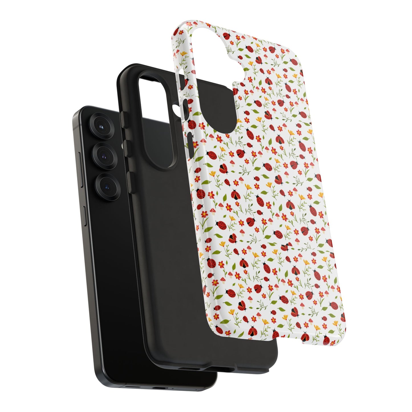 Ladybug Tough Phone Case - Cute Insect Aesthetic, Nature-Inspired Pattern Art, Compatible with iPhone, Galaxy, and Google Phones