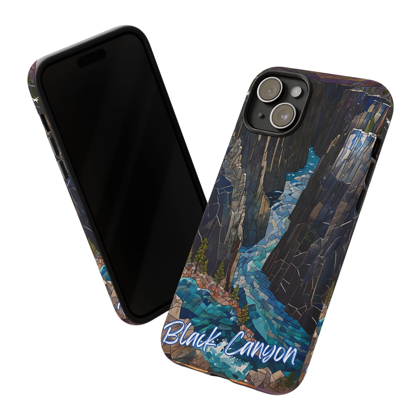 Black Canyon Phone Case, Mosaic Phone Case, Mountain Nature Art, National Park Gift, Scenic Forest Phone Cover, Landscape Aesthetic Case