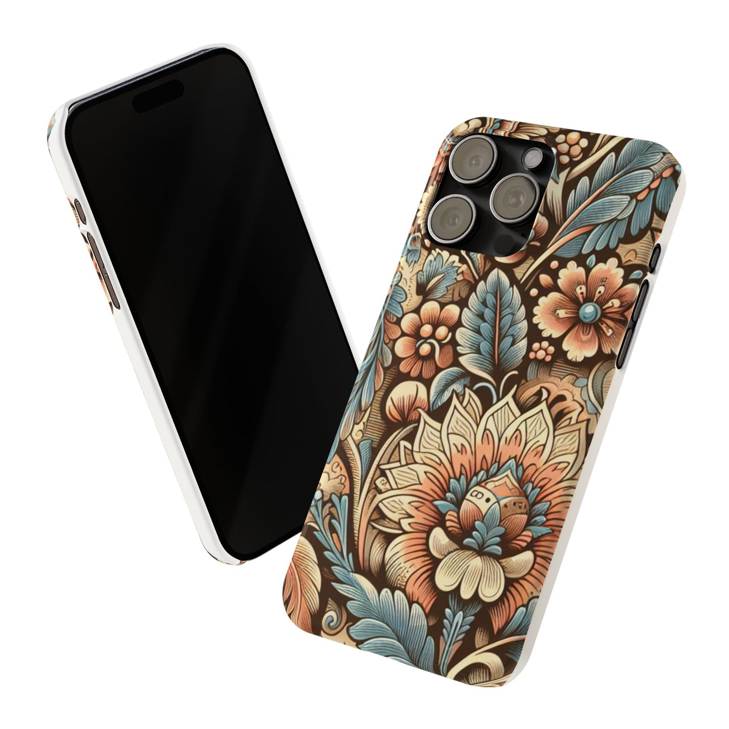 Floral Slim Phone Case, Boho Chic Phone Cover, Stylish Gift for Her, Spring and Summer Accessory, Trendy Phone Protector