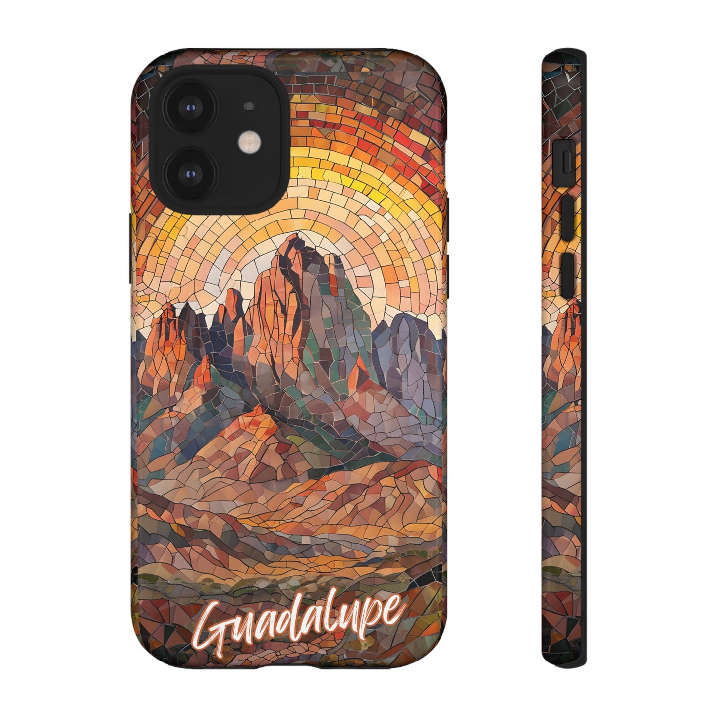 Guadalupe Mountains Mosaic Tough Phone Case, Scenic Mountain Art, National Park Aesthetic, Compatible with iPhone, Galaxy, and Google Phones
