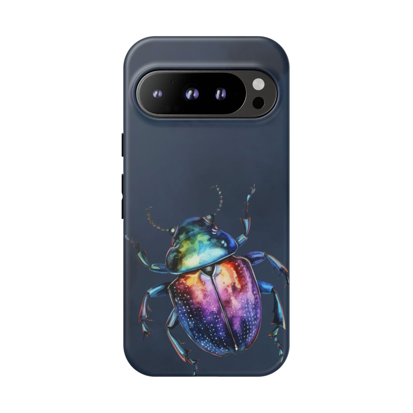 Iridescent Beetle Tough Phone Case - Insect Art Design, Nature-Inspired Pattern, Compatible with iPhone, Galaxy, and Google Phones