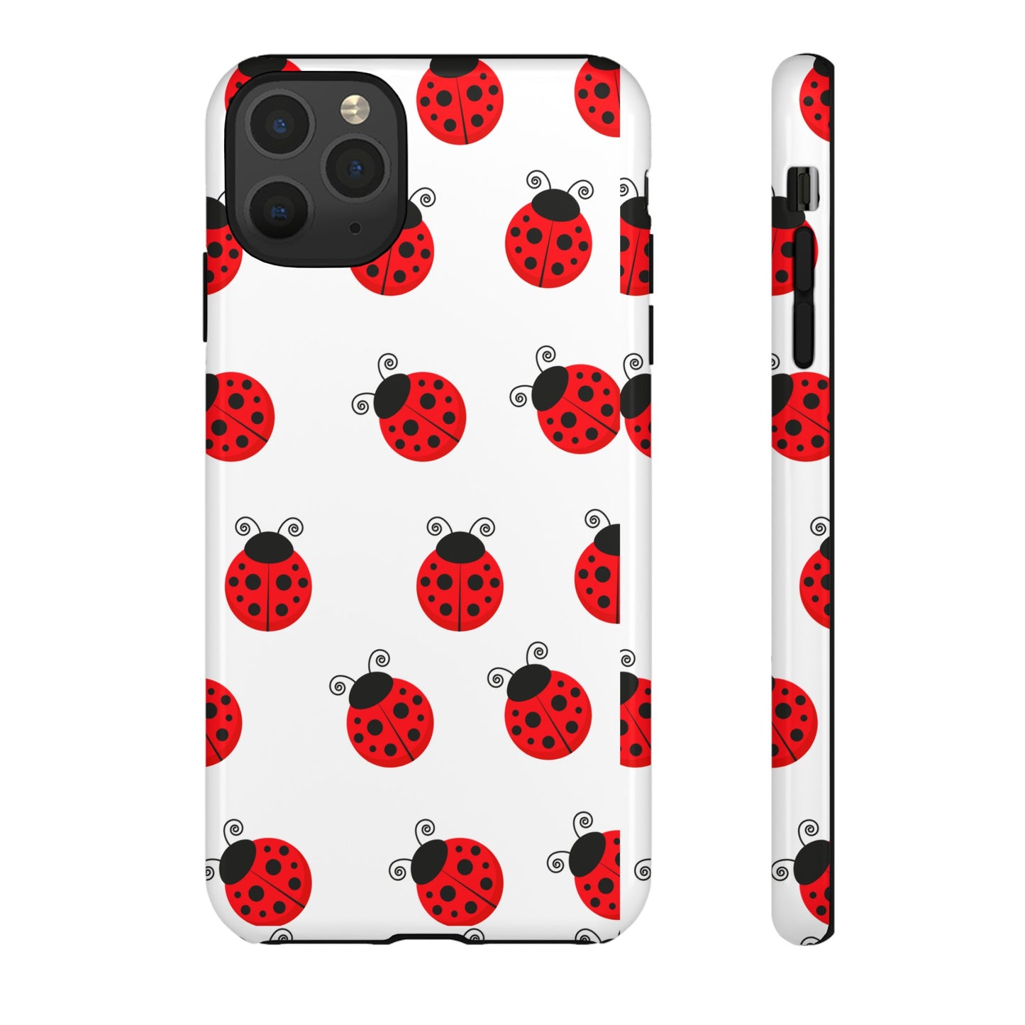 Ladybug Tough Phone Case - Cute Insect Aesthetic, Nature-Inspired Pattern Art, Compatible with iPhone, Galaxy, and Google Phones