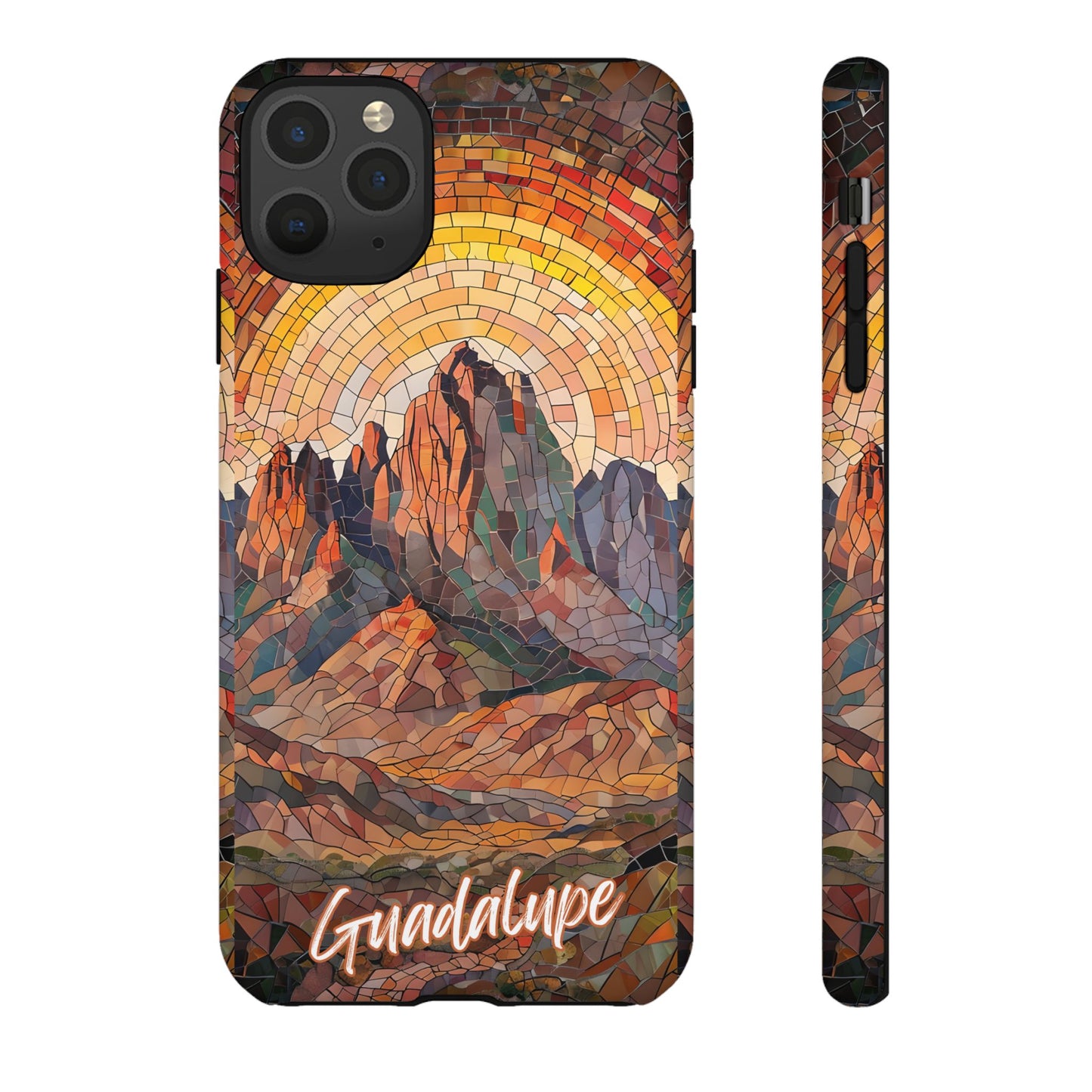 Guadalupe Mountains Mosaic Tough Phone Case, Scenic Mountain Art, National Park Aesthetic, Compatible with iPhone, Galaxy, and Google Phones