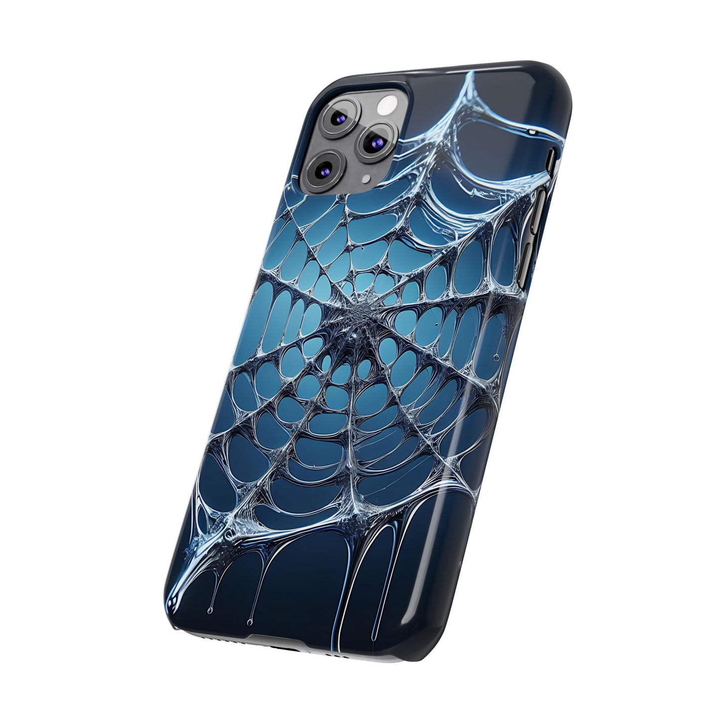 Spider Web Slim Phone Case - Artistic Design for Halloween, Unique Gift, Phone Accessories, Trendy Tech Style, Eco-Friendly Case