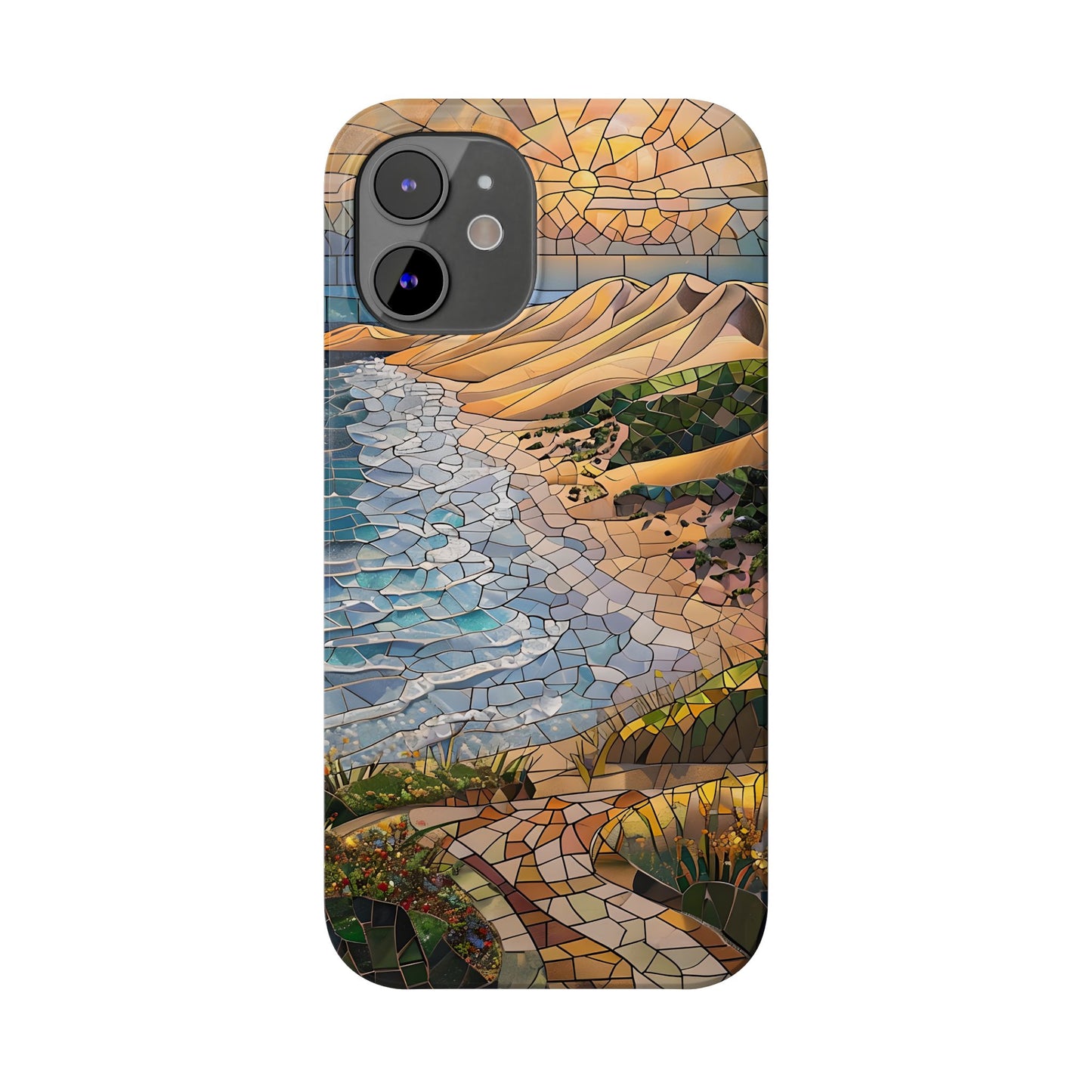 Indiana Dunes National Park Michigan Slim Phone Case, Mosaic Phone Case, East U.S. Nature Art, Coastal Chic, Ocean Lovers, Nature Inspired