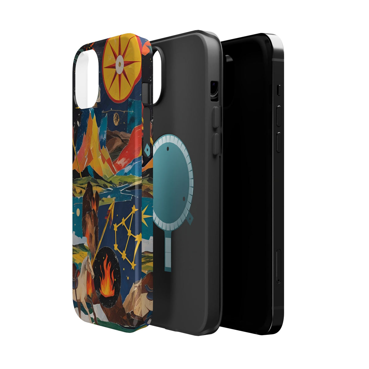 Sagittarius Zodiac Magnetic Phone Case, Artistic Astrology Gift for Her, Celestial Fire Sign with Constellation and Centaur, Birthday Gift