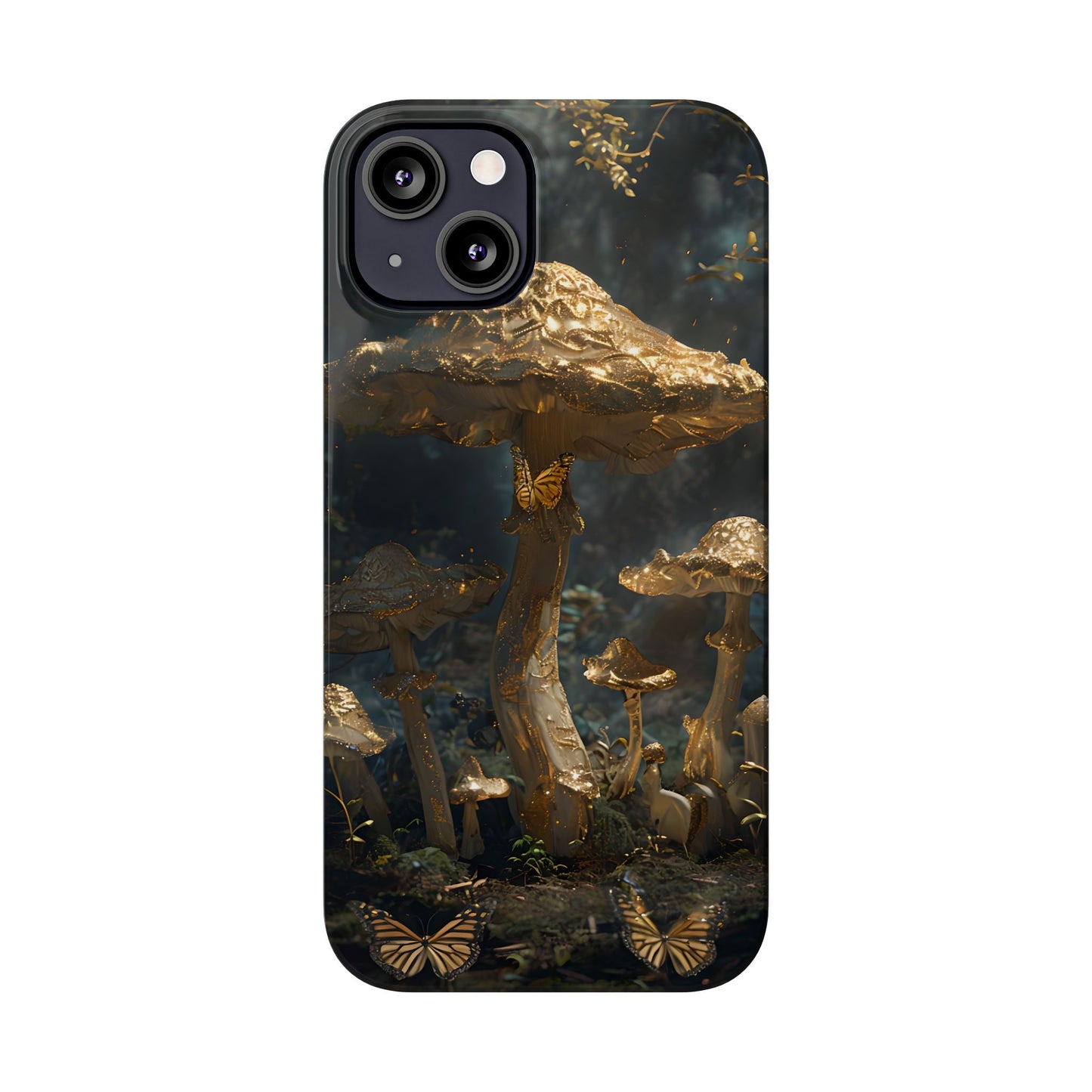 Enchanted Forest Slim Phone Cases, Fantasy Phone Cover, Mushroom Design, Nature Lover Gift, Boho Chic Cell Phone Case