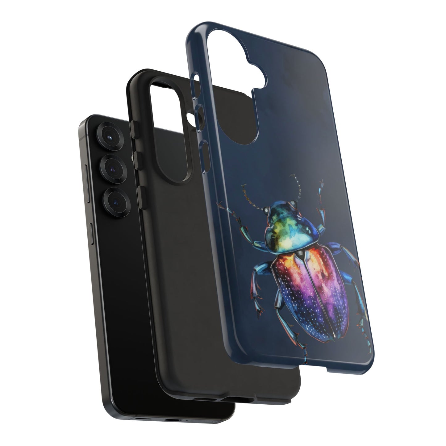Iridescent Beetle Tough Phone Case - Insect Art Design, Nature-Inspired Pattern, Compatible with iPhone, Galaxy, and Google Phones
