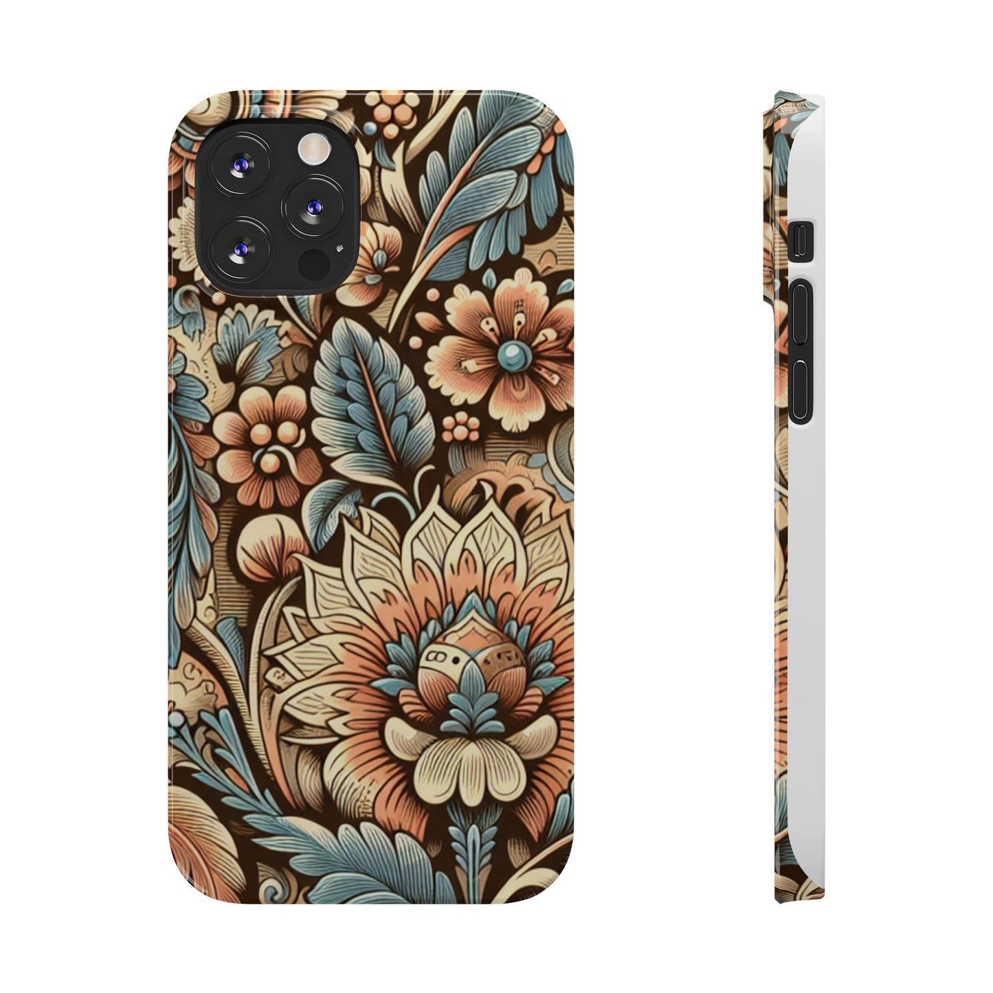 Floral Slim Phone Case, Boho Chic Phone Cover, Stylish Gift for Her, Spring and Summer Accessory, Trendy Phone Protector
