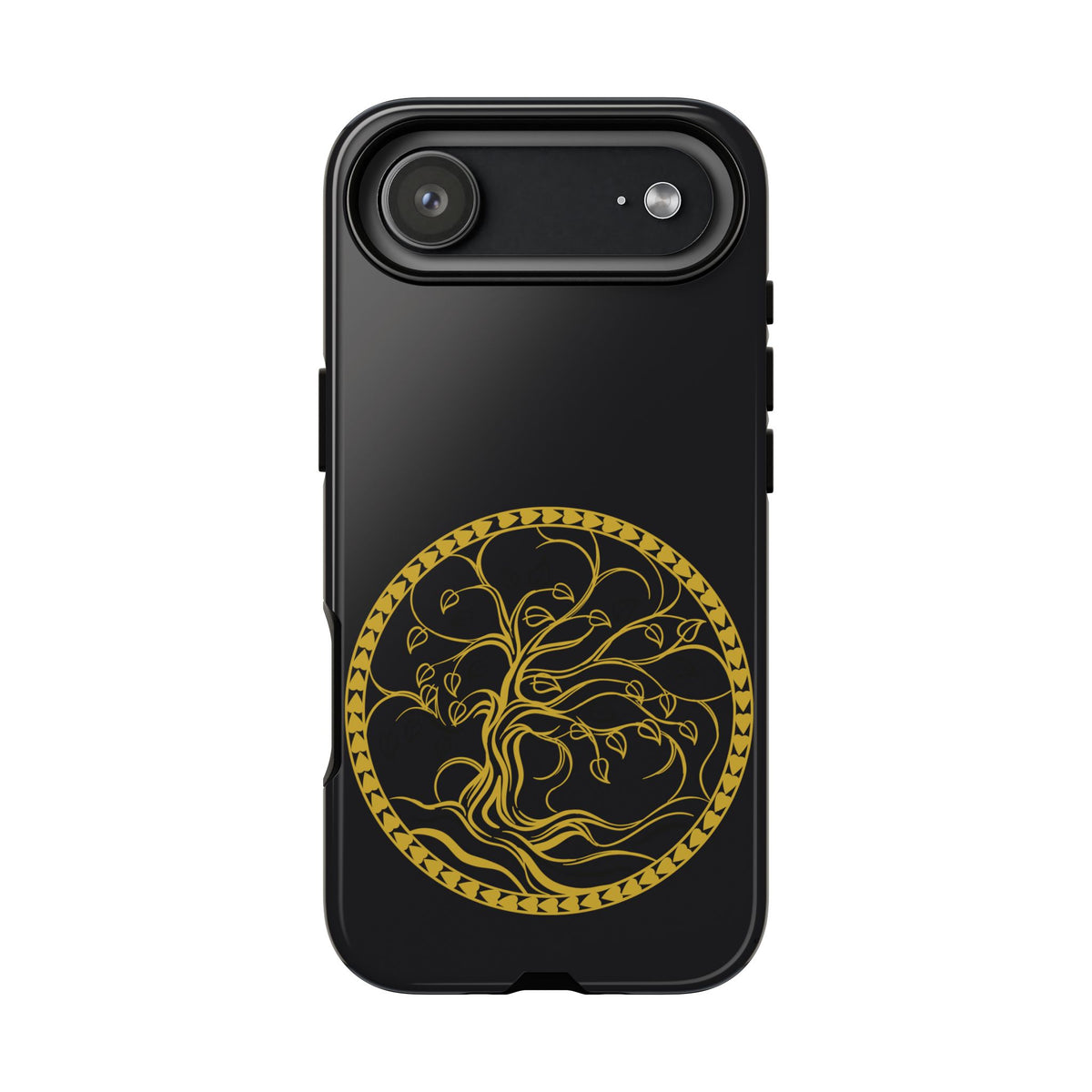 Tree of Life Tough Phone Case Celtic Medallion Gold Black iPhone 17 16 15 14 13 Galaxy Google