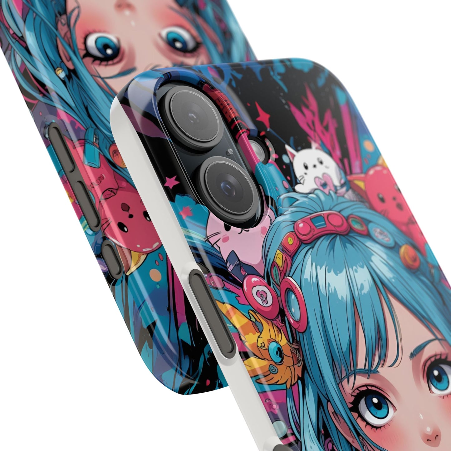 Y2K Anime Girl Slim Phone Case - Cute Maximalist Aesthetic, Kawaii Vaporwave Style, Pop Culture Lovers and Special Occasions