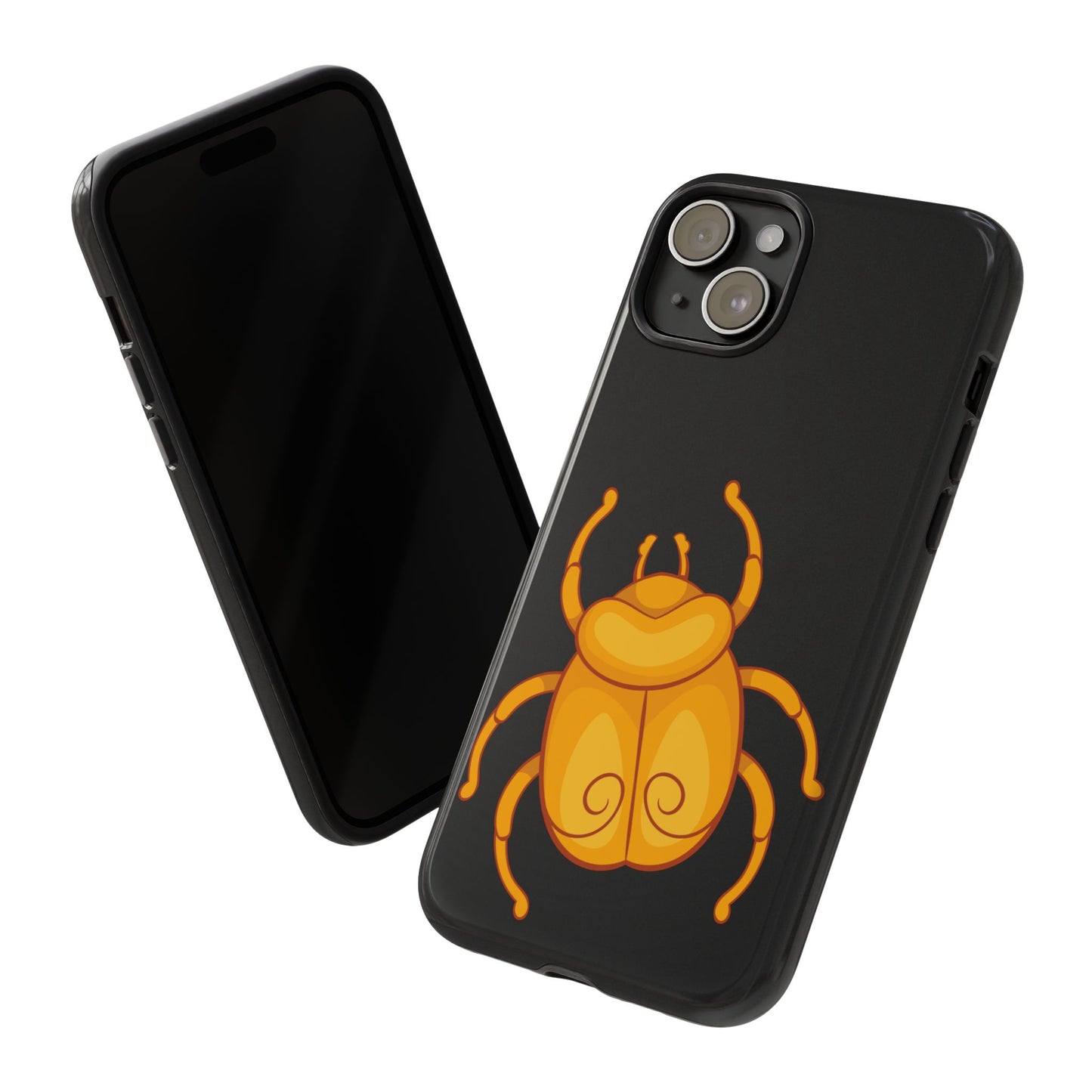 Ancient Egyptian Scarab Tough Phone Case - Gold Beetle Design, Mythological Insect Art, Compatible with iPhone, Galaxy, and Google Phones
