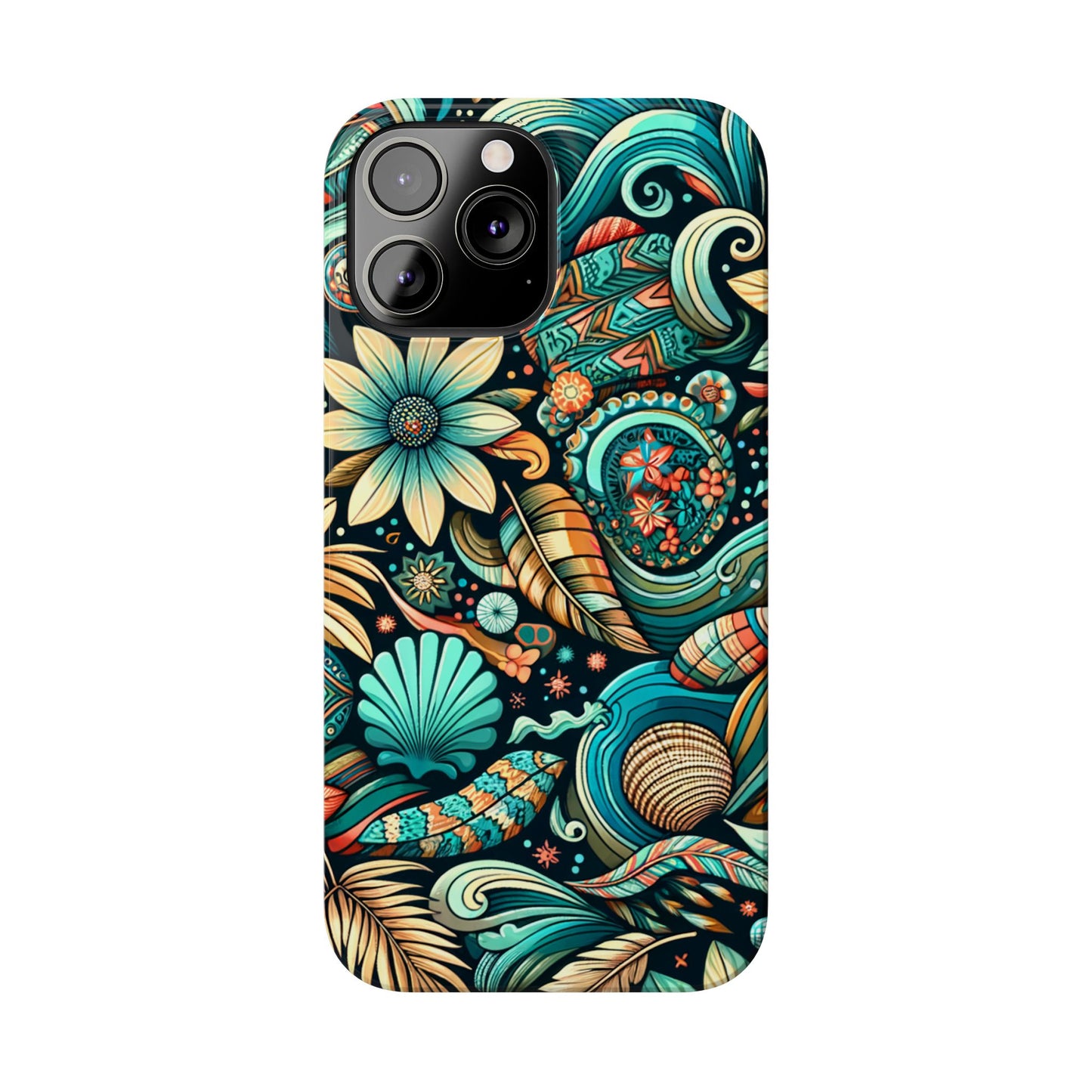 Floral Wave Phone Case - Vibrant Slim Protector, Bohemian Style, Perfect for Gifts, Nature Lovers, Summer Vibes, Eco-Friendly Design