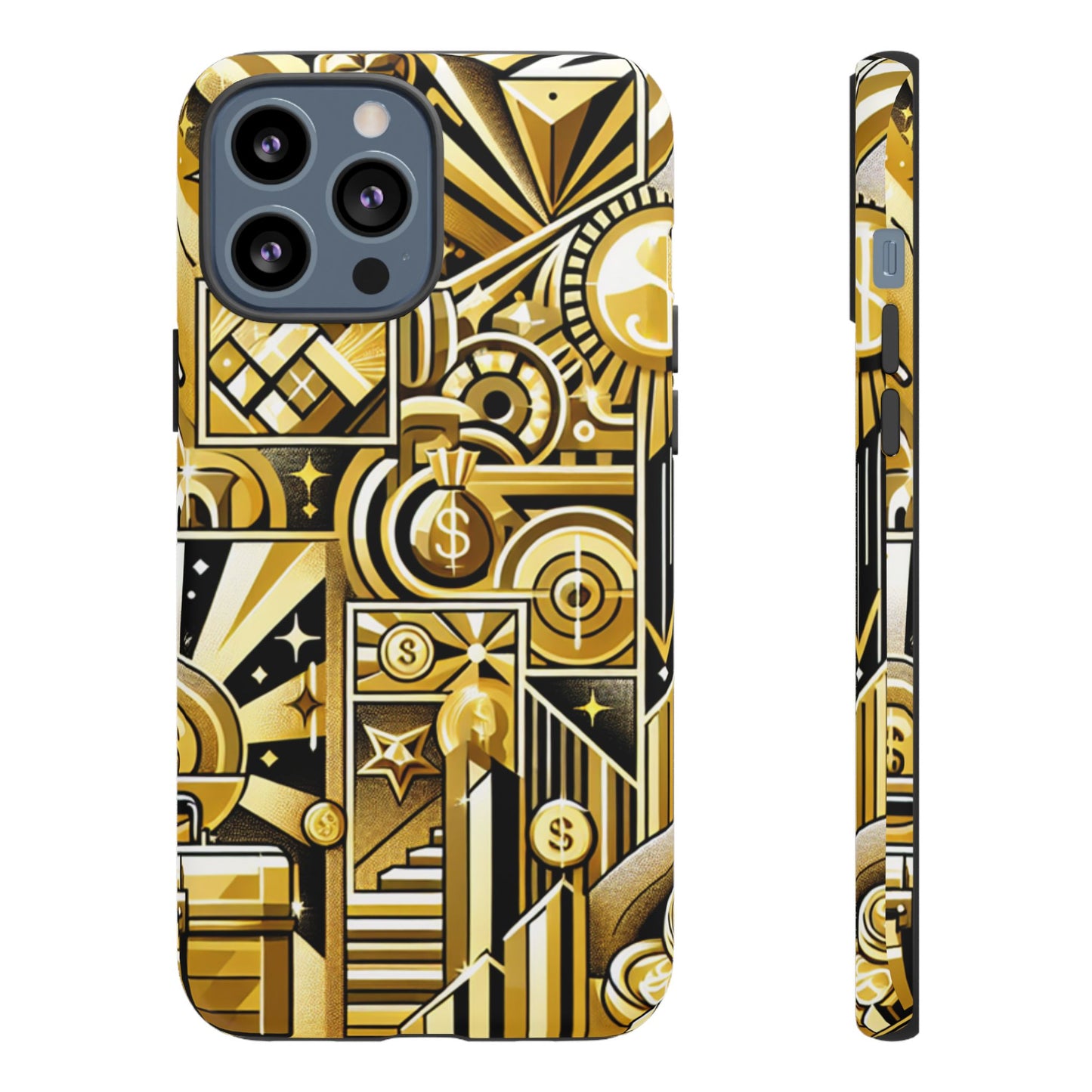 Sagittarius Zodiac Phone Case, Luxury Gold Astrology Gift for Her, Celestial Star Sign Cover with Money and Success Symbols, Birthday Gift