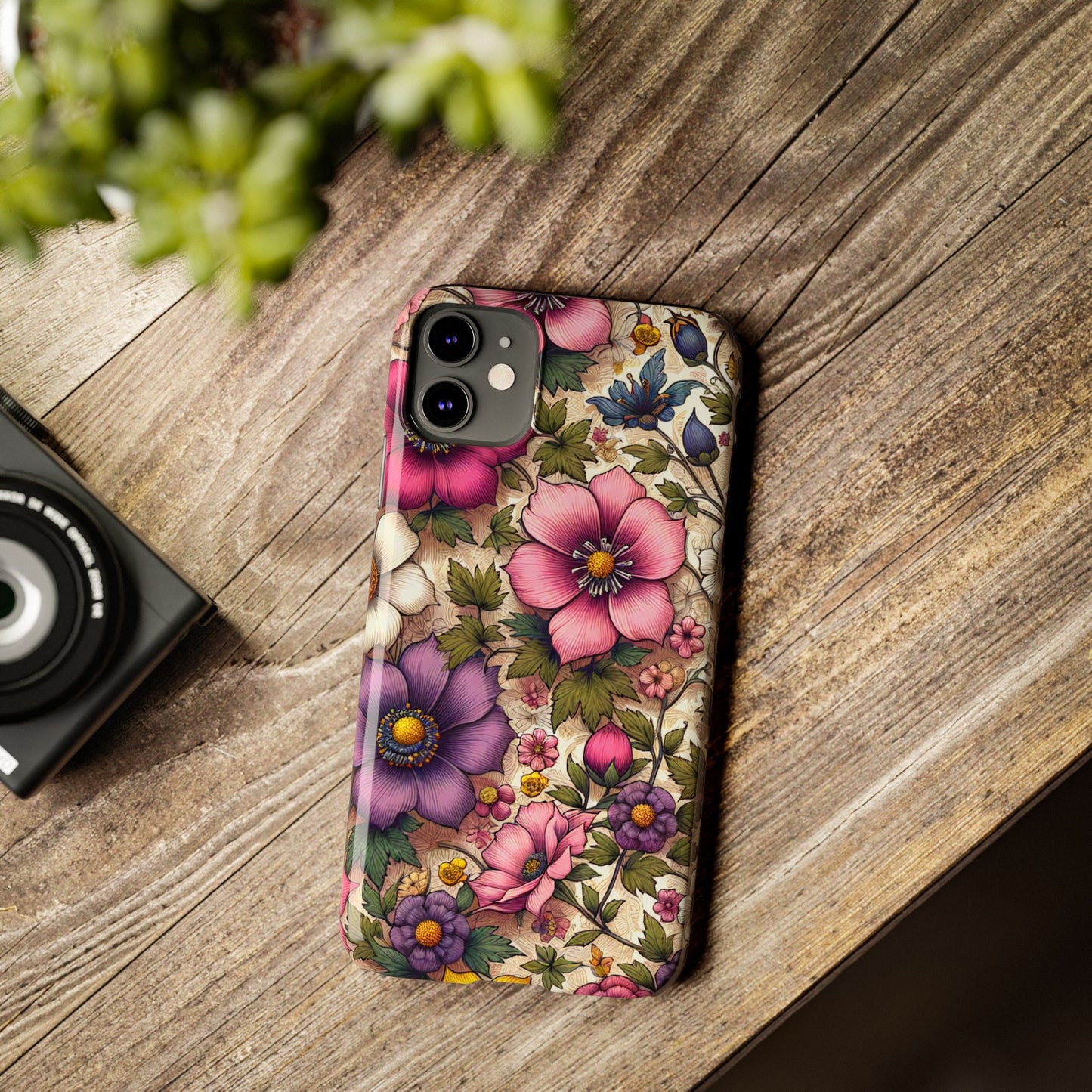 Floral Slim Phone Case - Vibrant Flower Design, Unique Floral iPhone Cover, Flower Phone Case, Gift for Her, Stylish Accessories