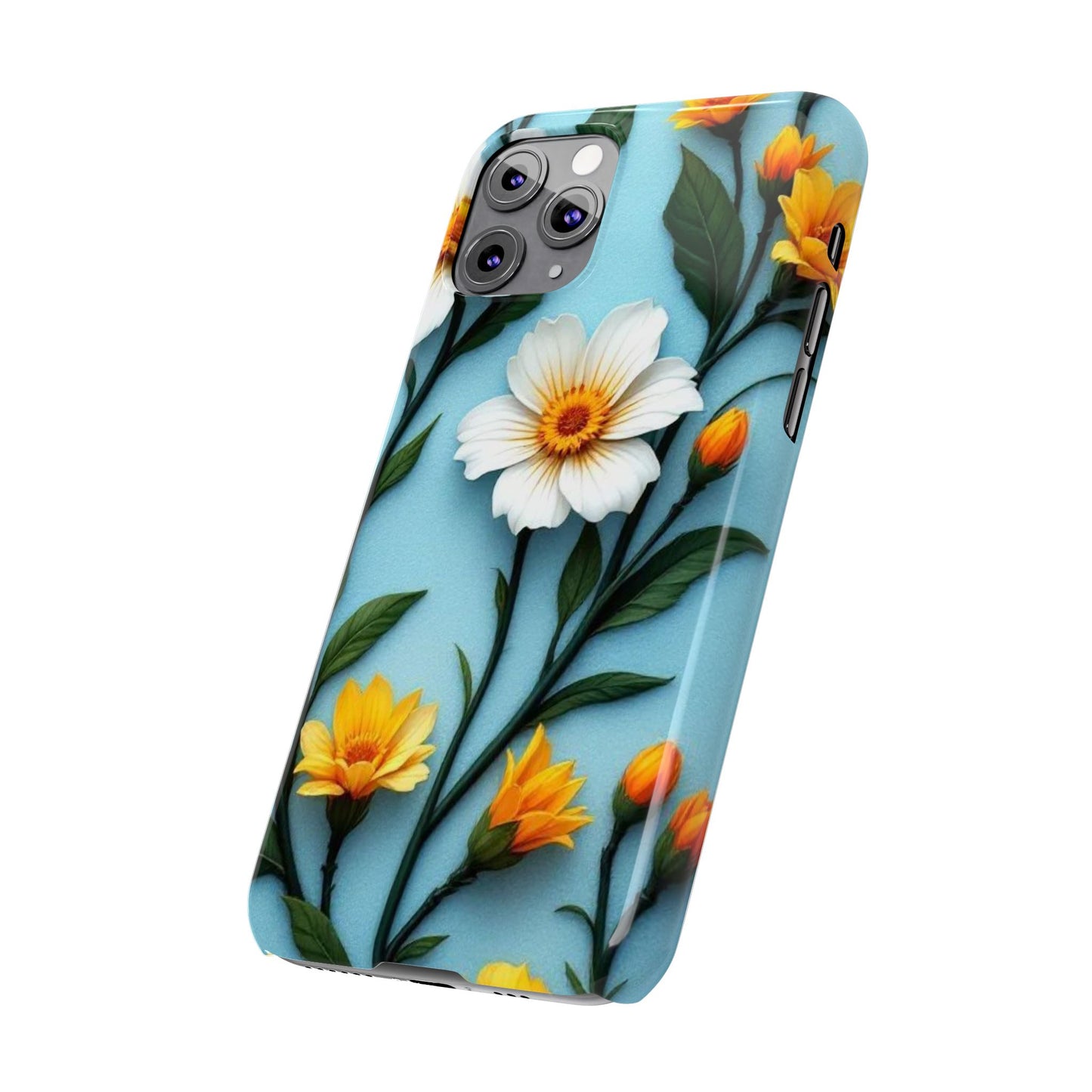 Floral Slim Phone Case, Smartphone Accessories, Gift for Her, Nature Lover Gift, Spring Decor, Cute Phone Cover