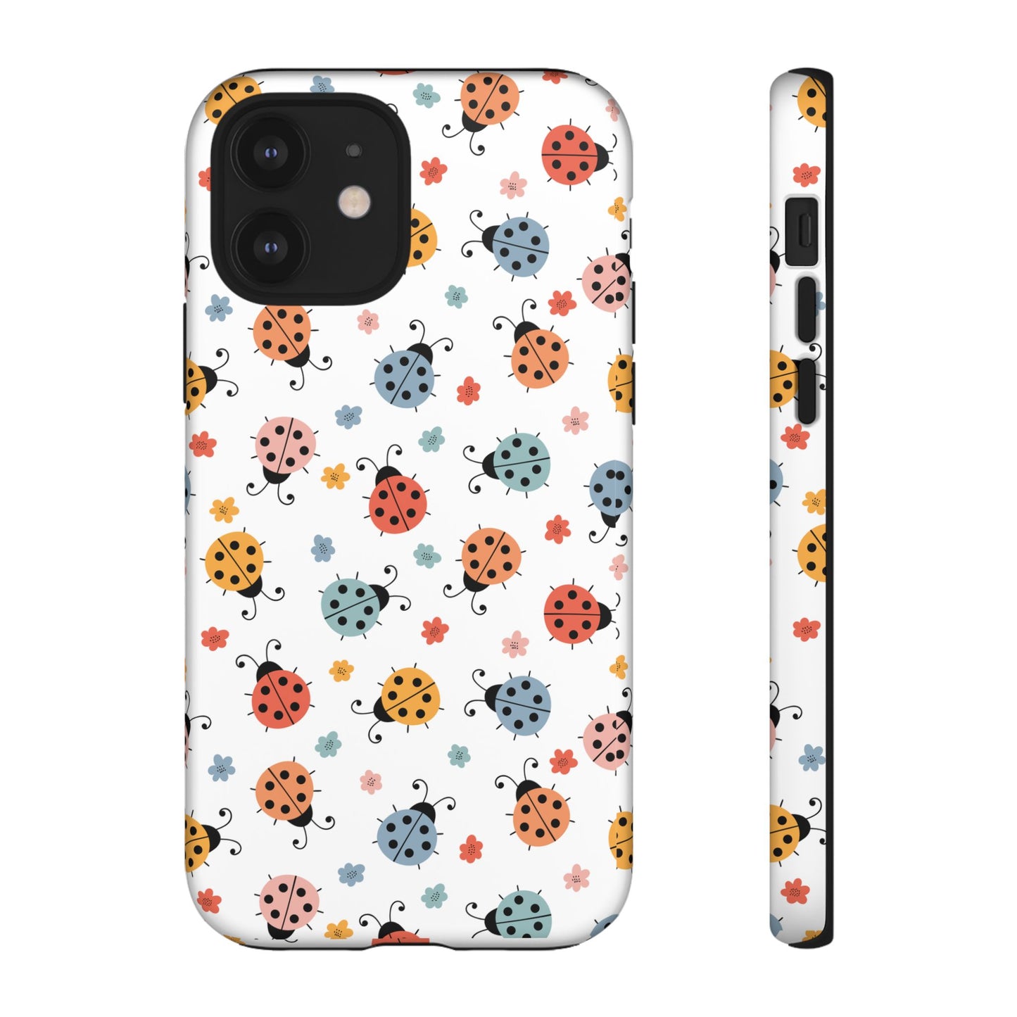 Ladybug Tough Phone Case - Cute Insect Aesthetic, Nature-Inspired Pattern Art, Compatible with iPhone, Galaxy, and Google Phones