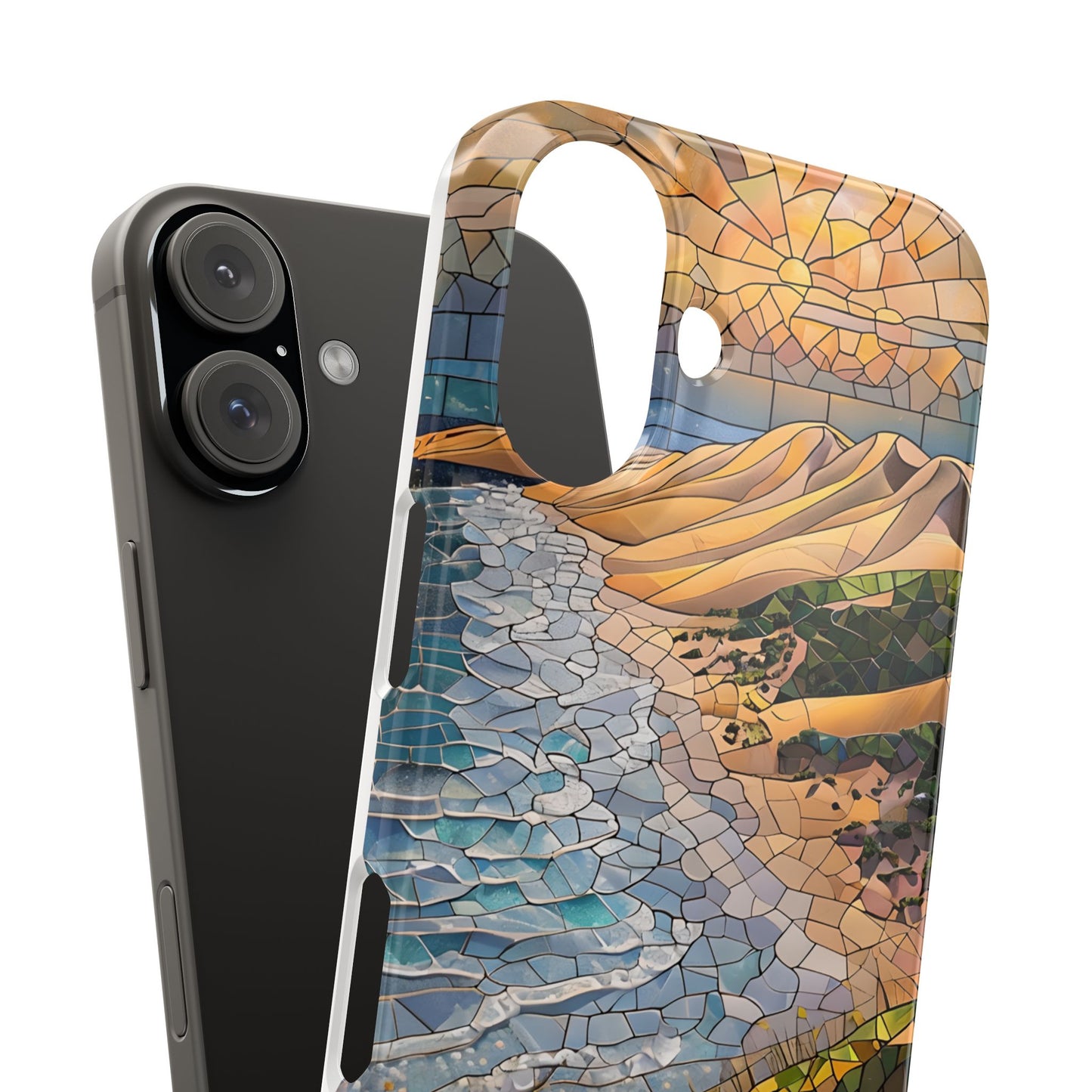 Indiana Dunes National Park Michigan Slim Phone Case, Mosaic Phone Case, East U.S. Nature Art, Coastal Chic, Ocean Lovers, Nature Inspired