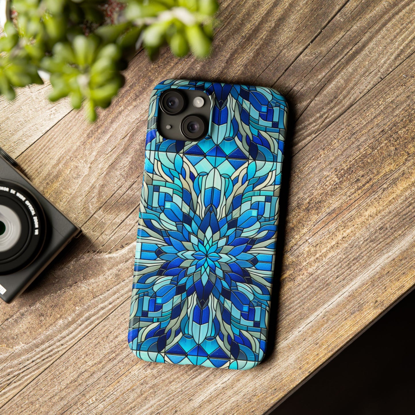 Stained Glass Slim Phone Cases, Floral Phone Covers, Unique Gifts, Artistic Phone Skins, Smartphone Accessories, Stylish Cases