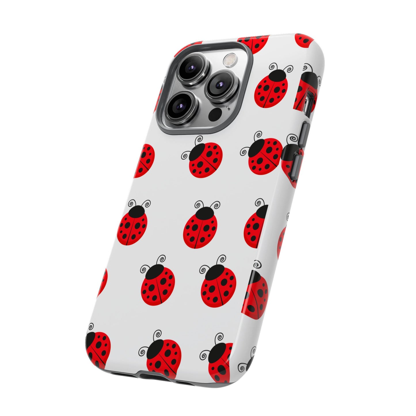 Ladybug Tough Phone Case - Cute Insect Aesthetic, Nature-Inspired Pattern Art, Compatible with iPhone, Galaxy, and Google Phones