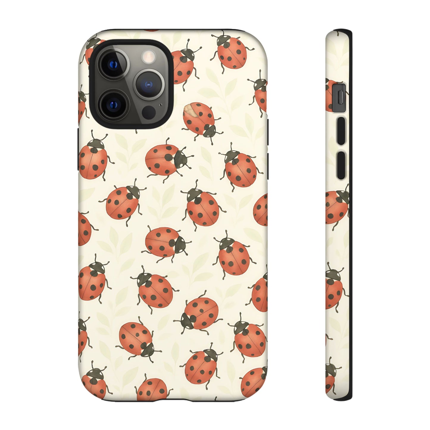 Ladybug Tough Phone Case - Cute Insect Aesthetic, Nature-Inspired Pattern Art, Compatible with iPhone, Galaxy, and Google Phones