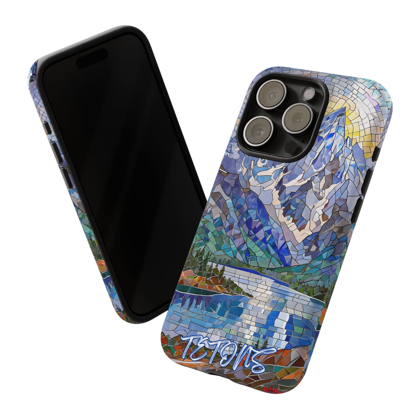 Grand Teton National Park Wyoming Phone Case, Mosaic Phone Case, Mountain Nature Art, National Park Gift, Scenic Forest Phone Cover