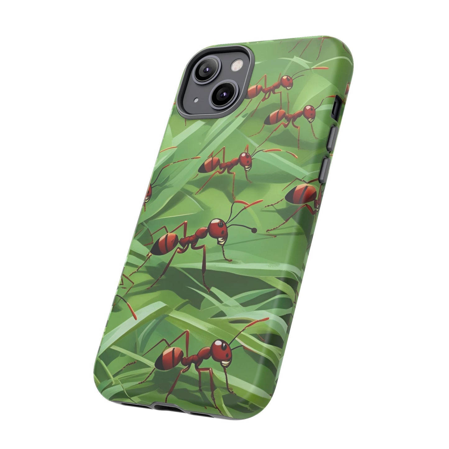 Marching Ant Pattern Tough Phone Case - Realistic Insect Art, Minimalist Nature Aesthetic, Compatible with iPhone, Galaxy, and Google Phones