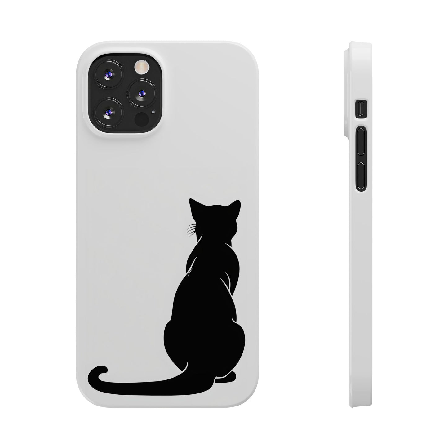 Black Cat Halloween Slim Phone Case Coquette, Creepy Cute Gift for Her, Goth Coquette Spooky Case, Compatible with iPhone, Galaxy, Google