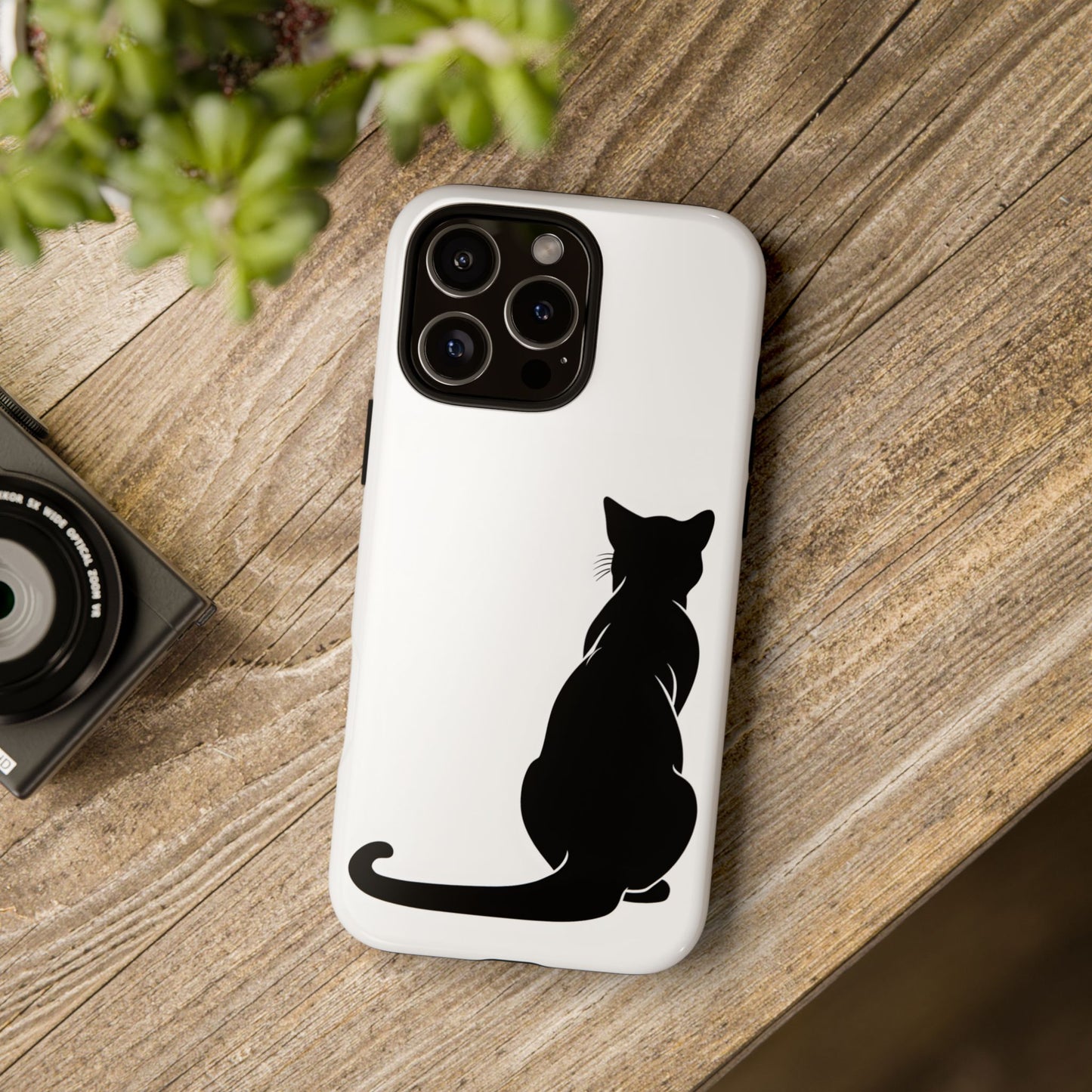 Black Cat Halloween Phone Case Coquette - Creepy Cute Gift for Her, Goth Coquette Spooky Tough Case, Compatible with iPhone, Galaxy, Google
