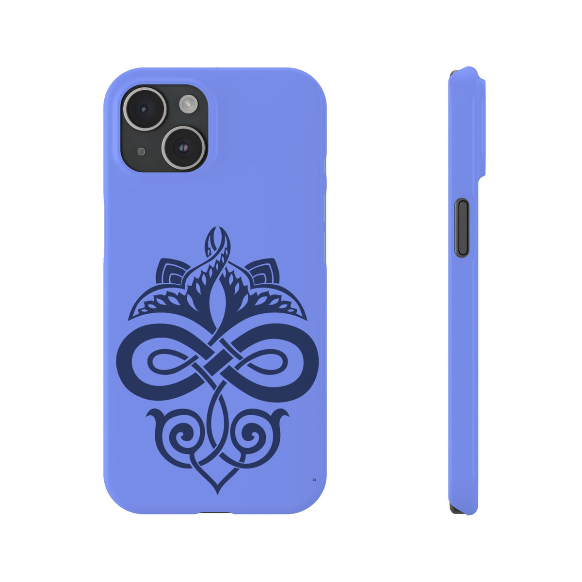 Celtic Knot Slim Phone Case, Blue Pattern Phone Cover, Irish Heritage Art Design, Compatible with iPhone 17, 16, 15, 14, 13, 12, 11