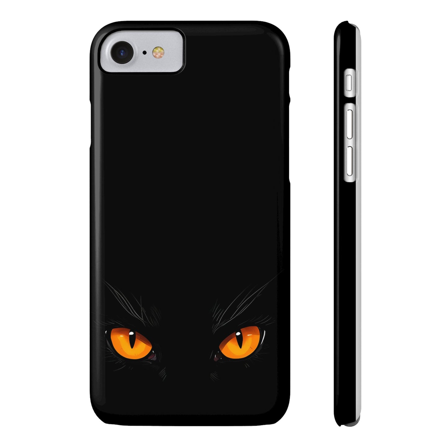 Black Cat Slim Phone Case - Gothic Halloween Aesthetic, Subtle Spookycore Aesthetic, Compatible with iPhone, Galaxy, and Google Phones