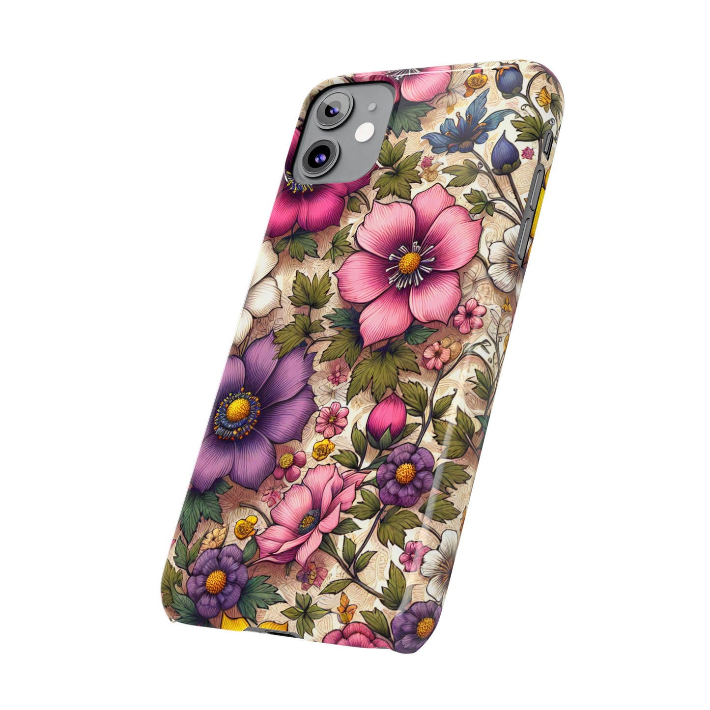 Floral Slim Phone Case - Vibrant Flower Design, Unique Floral iPhone Cover, Flower Phone Case, Gift for Her, Stylish Accessories