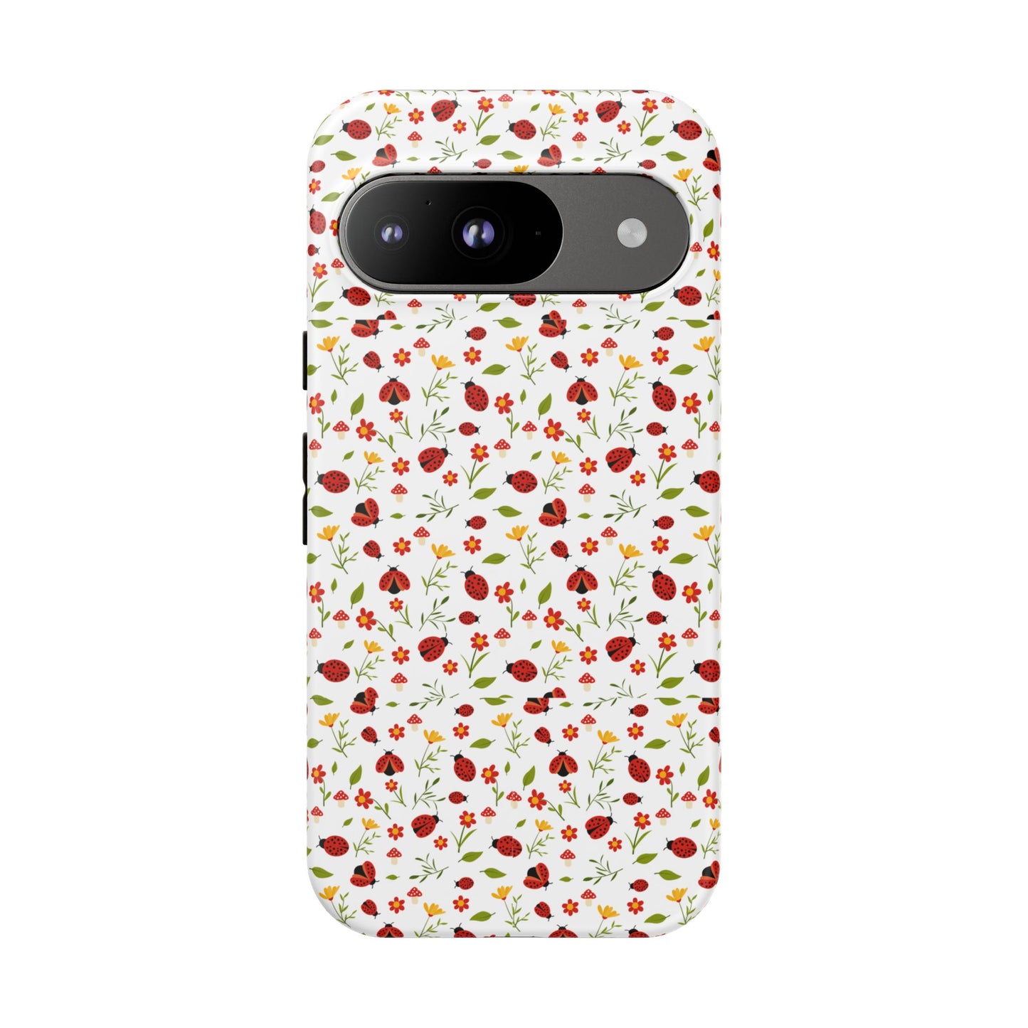Ladybug Tough Phone Case - Cute Insect Aesthetic, Nature-Inspired Pattern Art, Compatible with iPhone, Galaxy, and Google Phones