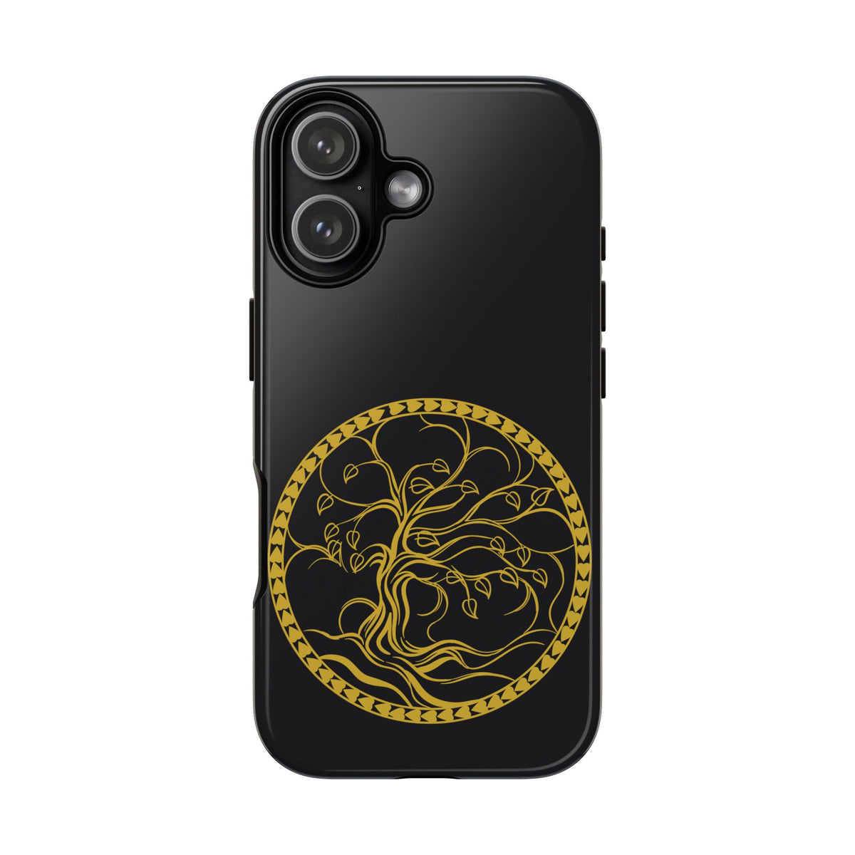 Tree of Life Tough Phone Case Celtic Medallion Gold Black iPhone 17 16 15 14 13 Galaxy Google