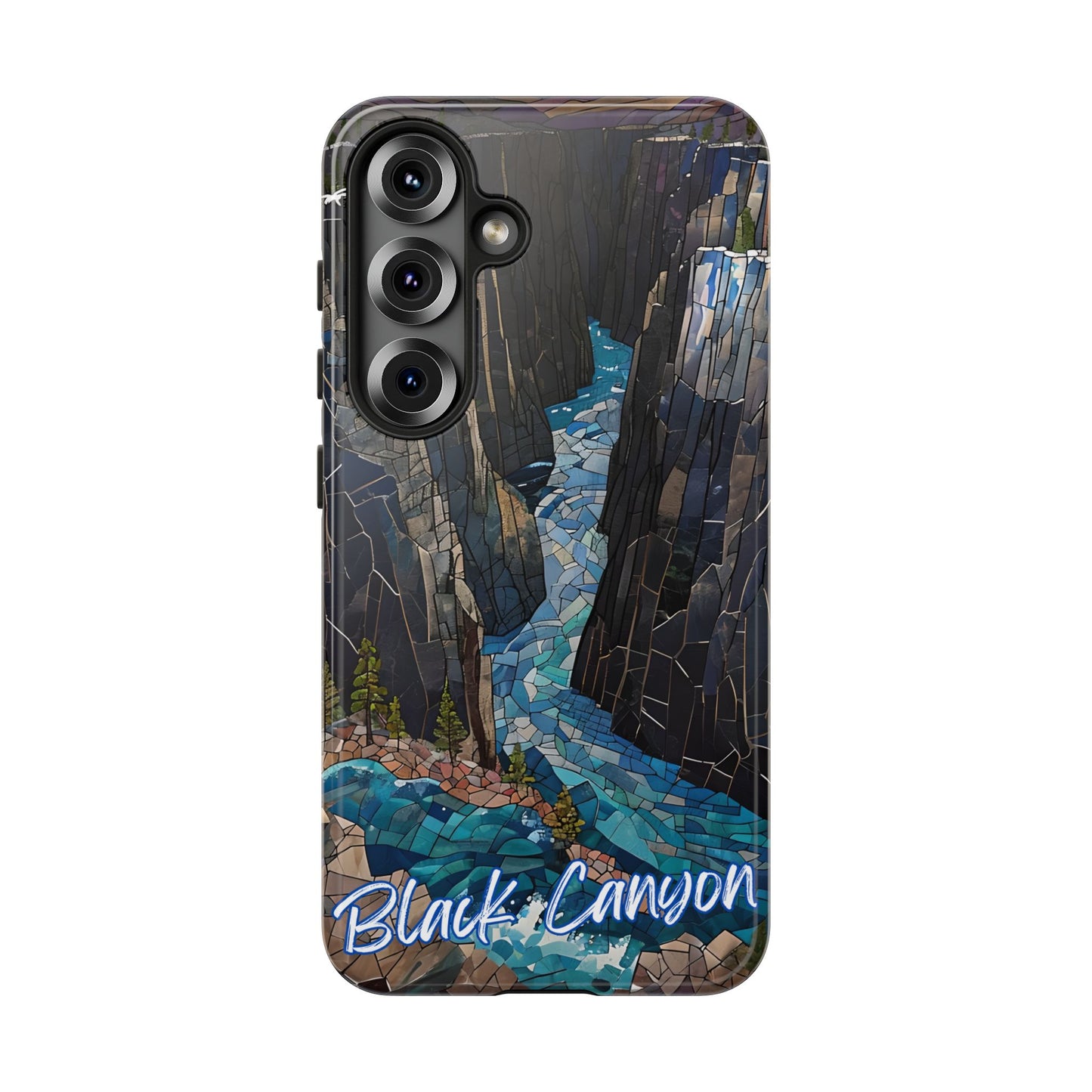 Black Canyon Phone Case, Mosaic Phone Case, Mountain Nature Art, National Park Gift, Scenic Forest Phone Cover, Landscape Aesthetic Case