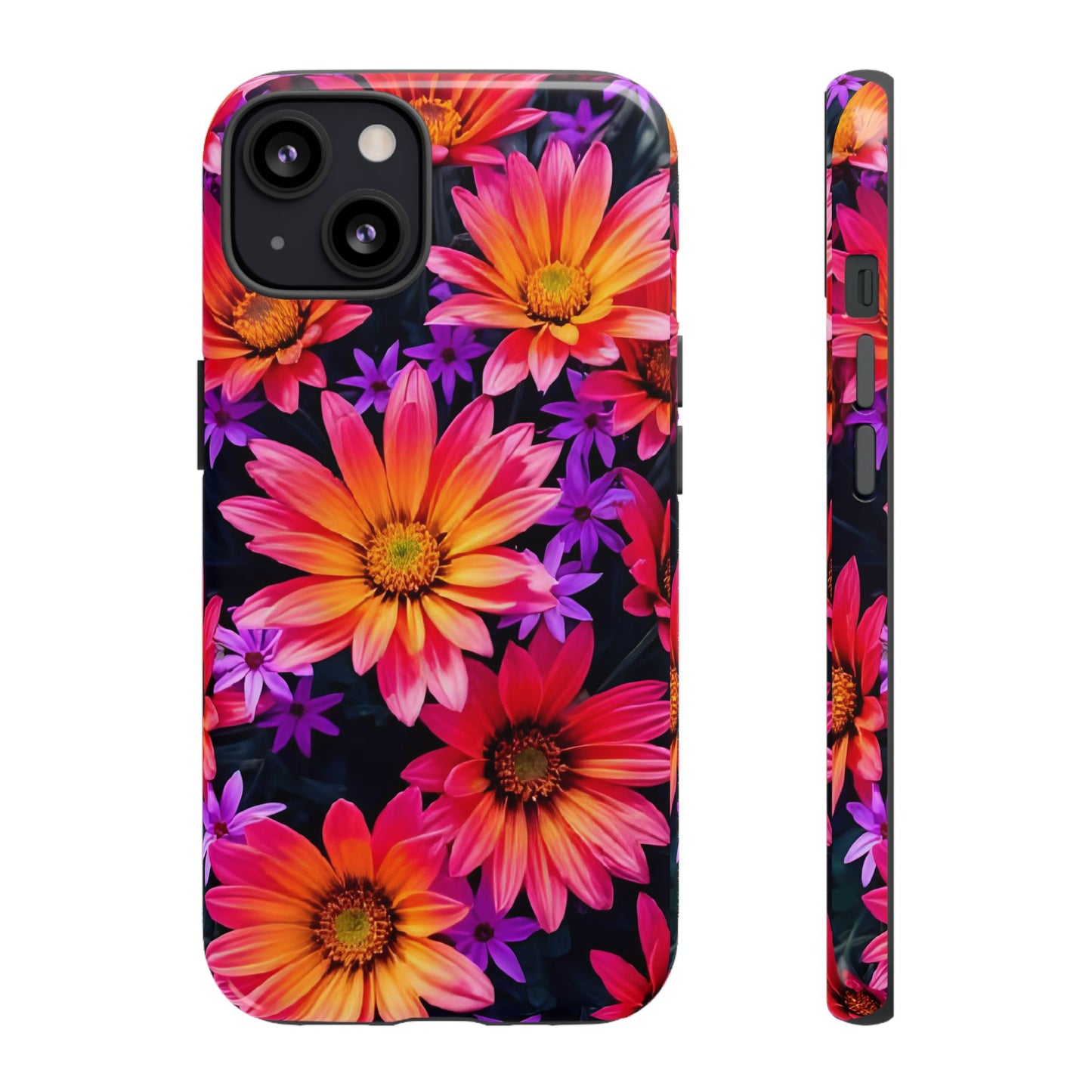 Bold Garden Flower Tough Phone Case - Colorful Floral Print, Bright Botanical Aesthetic, Compatible with iPhone, Galaxy, and Google Phones